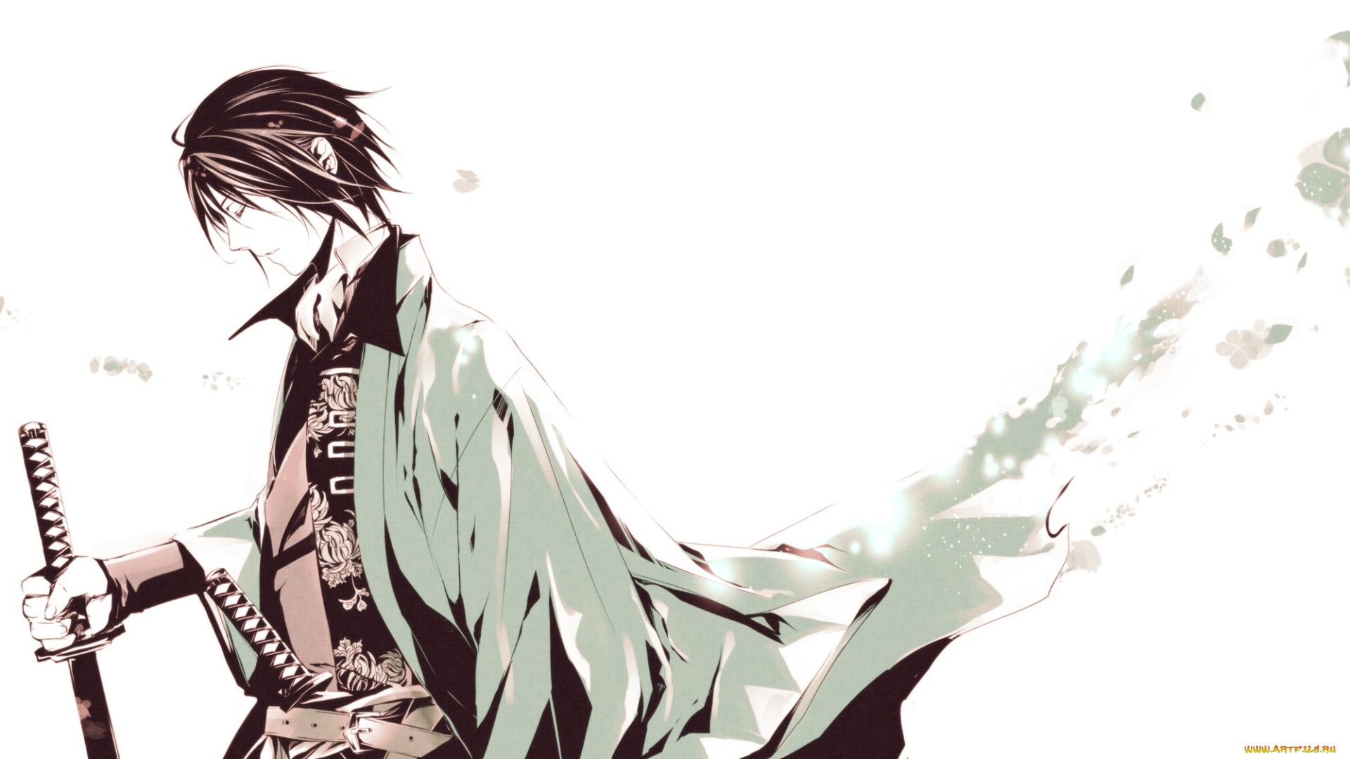 аниме, hakuoki, меч, парень, фон