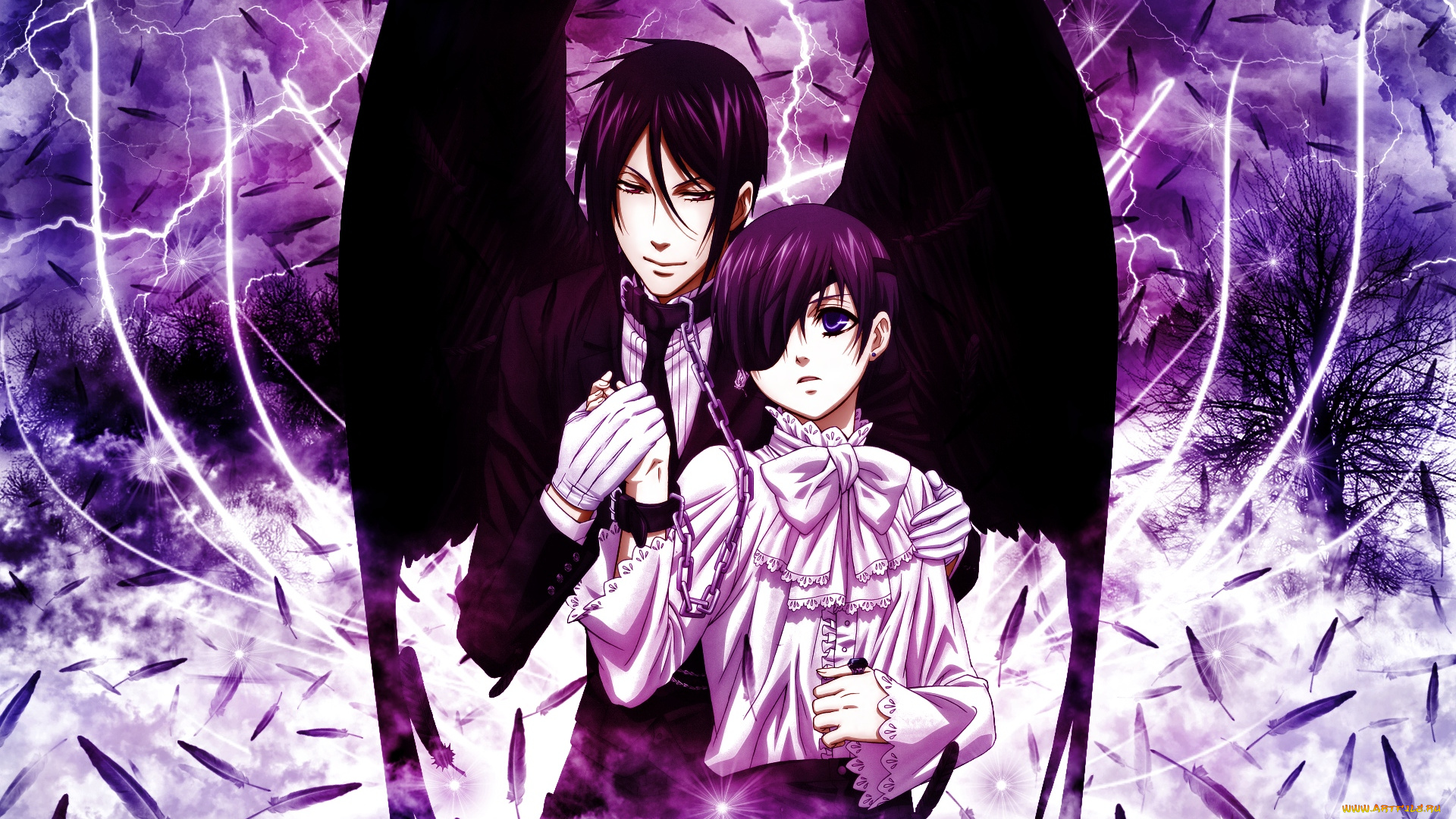 аниме, kuroshitsuji, себастьян, темный, дворецкий, сиель