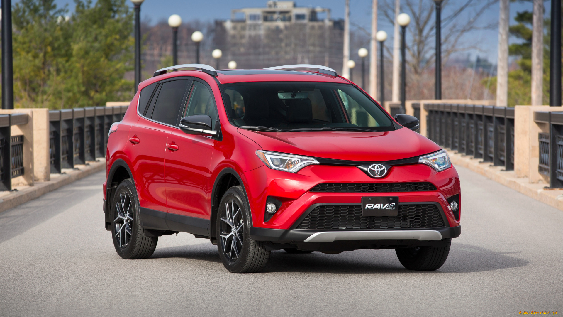автомобили, toyota, красный, rav4, se, 2016г