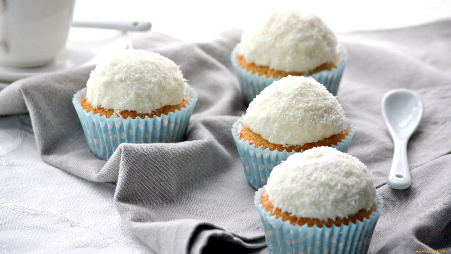 еда, пирожные, , кексы, , печенье, кокосовая, стружка, кексы