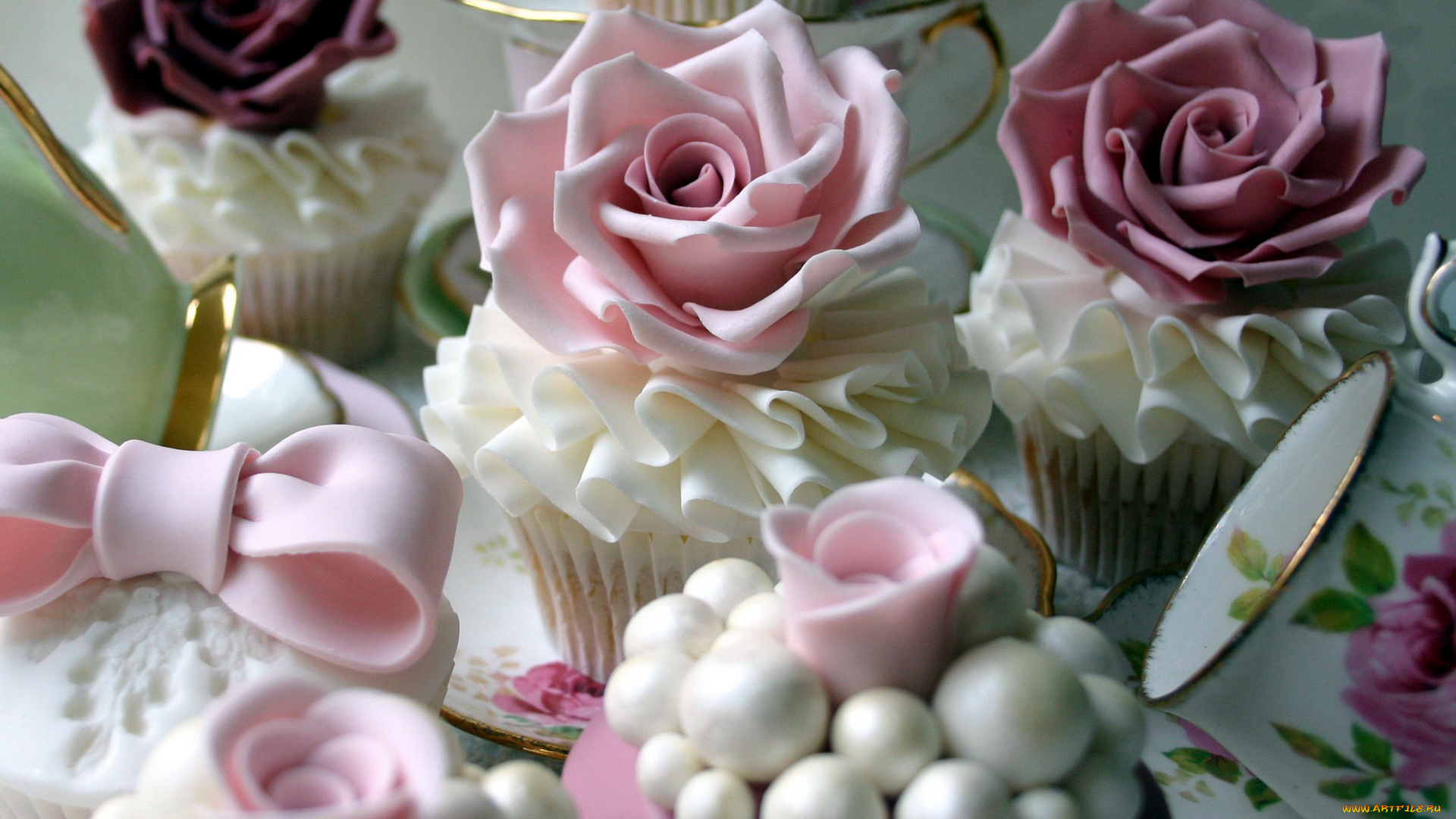 еда, пирожные, , кексы, , печенье, розы, праздничные, капкейки