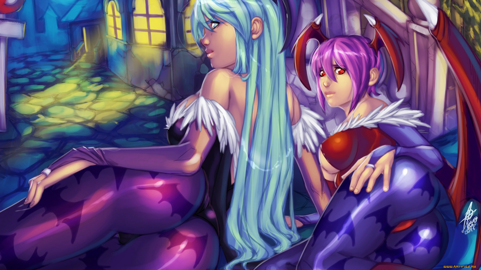 разное, арты, демон, фон, взгляд, девушки