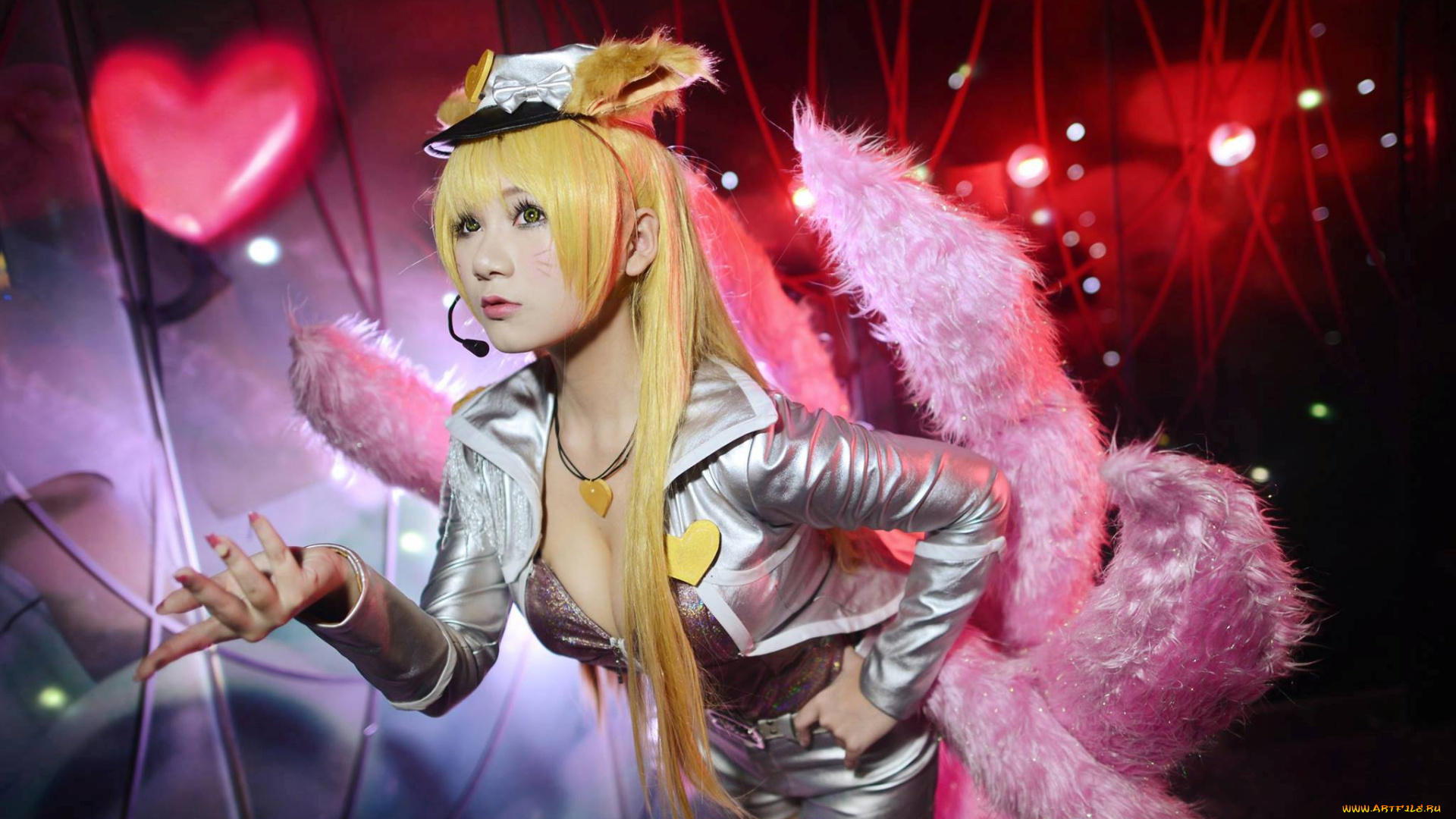 разное, cosplay, , косплей, сердечки, костюм, девушка, японка, хвосты