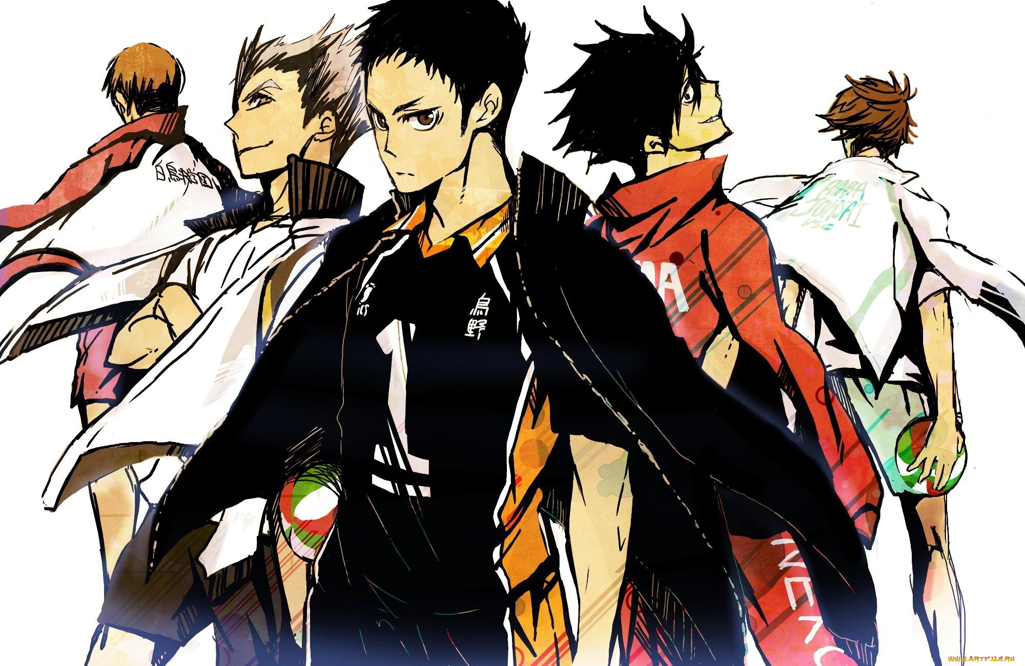 аниме, haikyuu, парни, арт