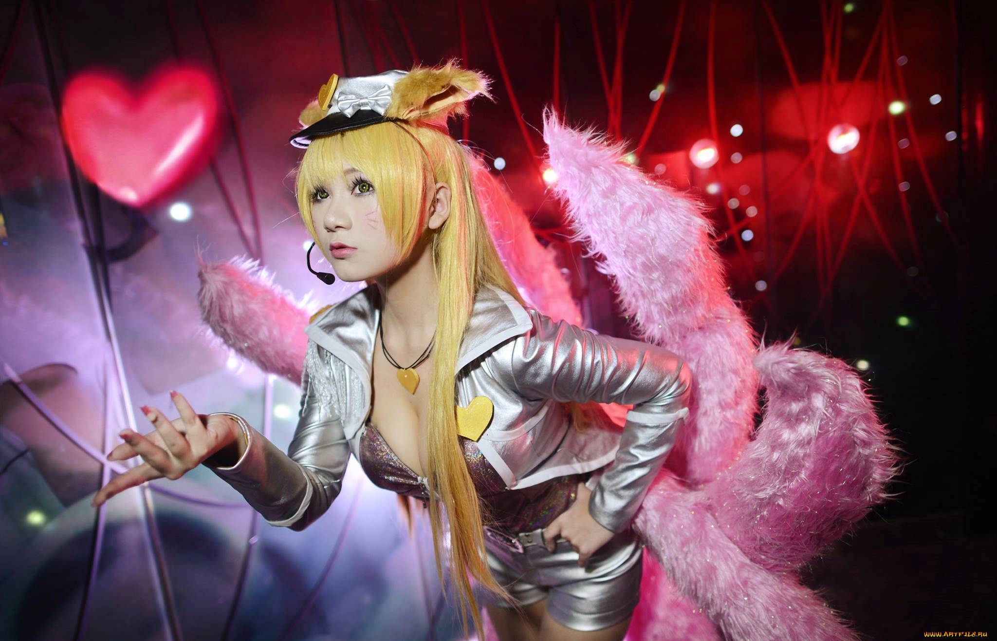 разное, cosplay, , косплей, сердечки, костюм, девушка, японка, хвосты