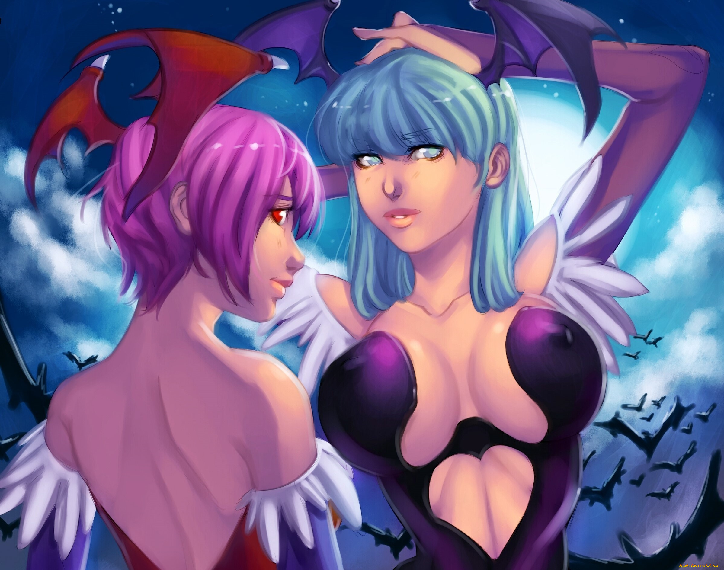 разное, арты, демон, фон, девушки, взгляд