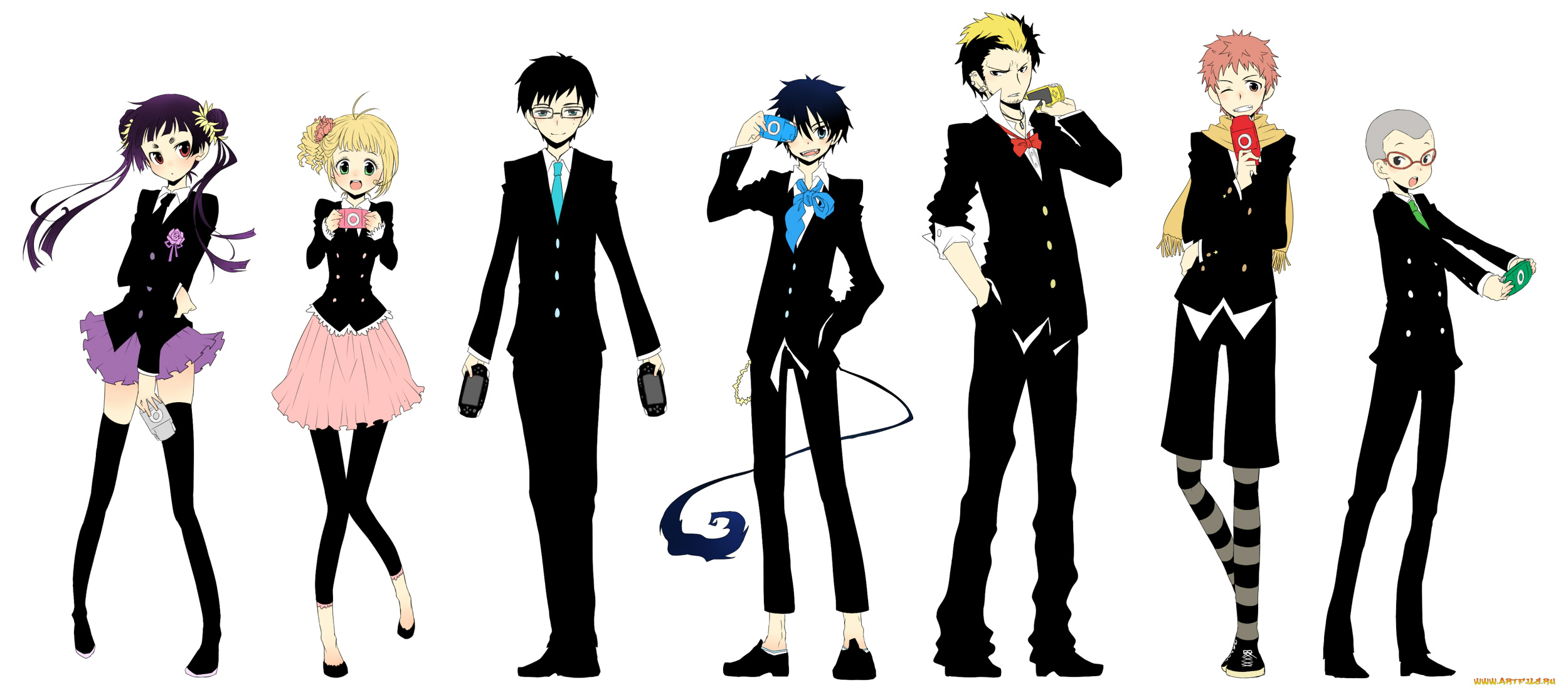 аниме, ao, no, exorcist, синий, экзорцист, персонажи, арт, юкио, братья, рин