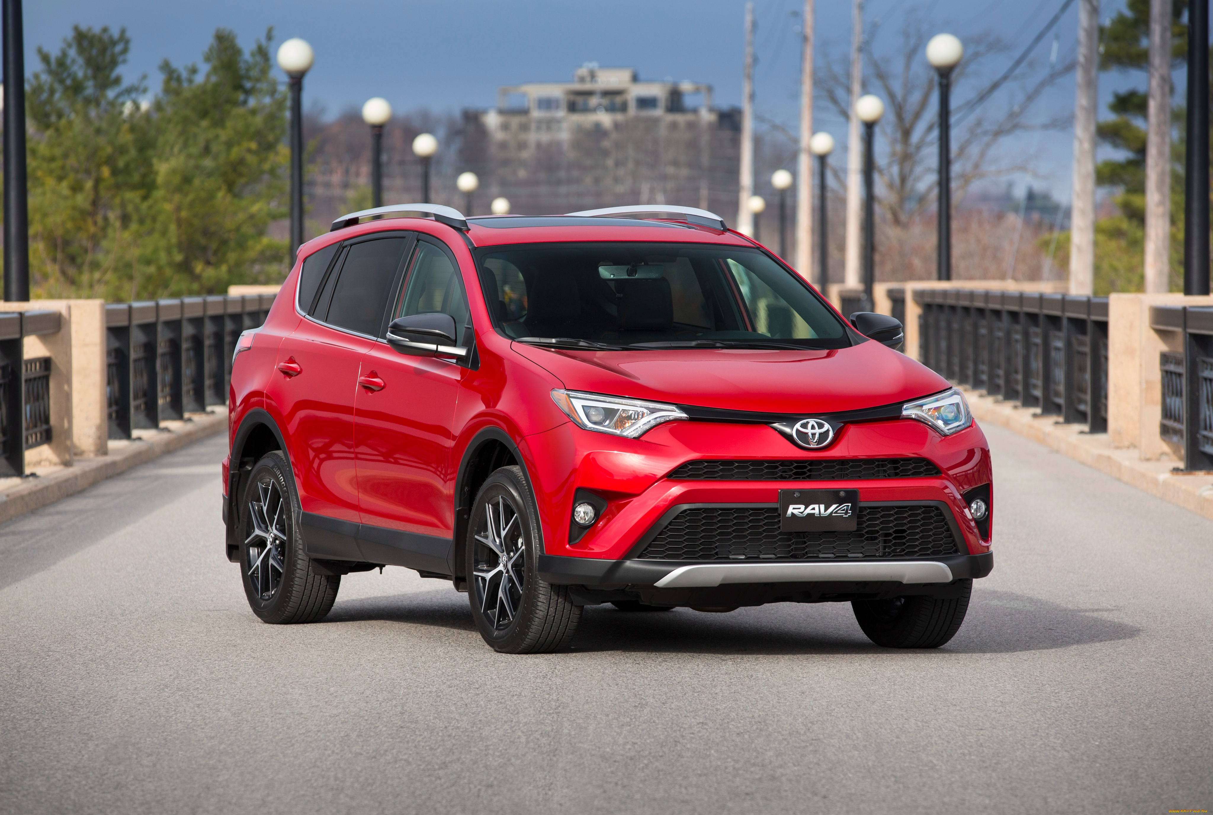 автомобили, toyota, красный, rav4, se, 2016г