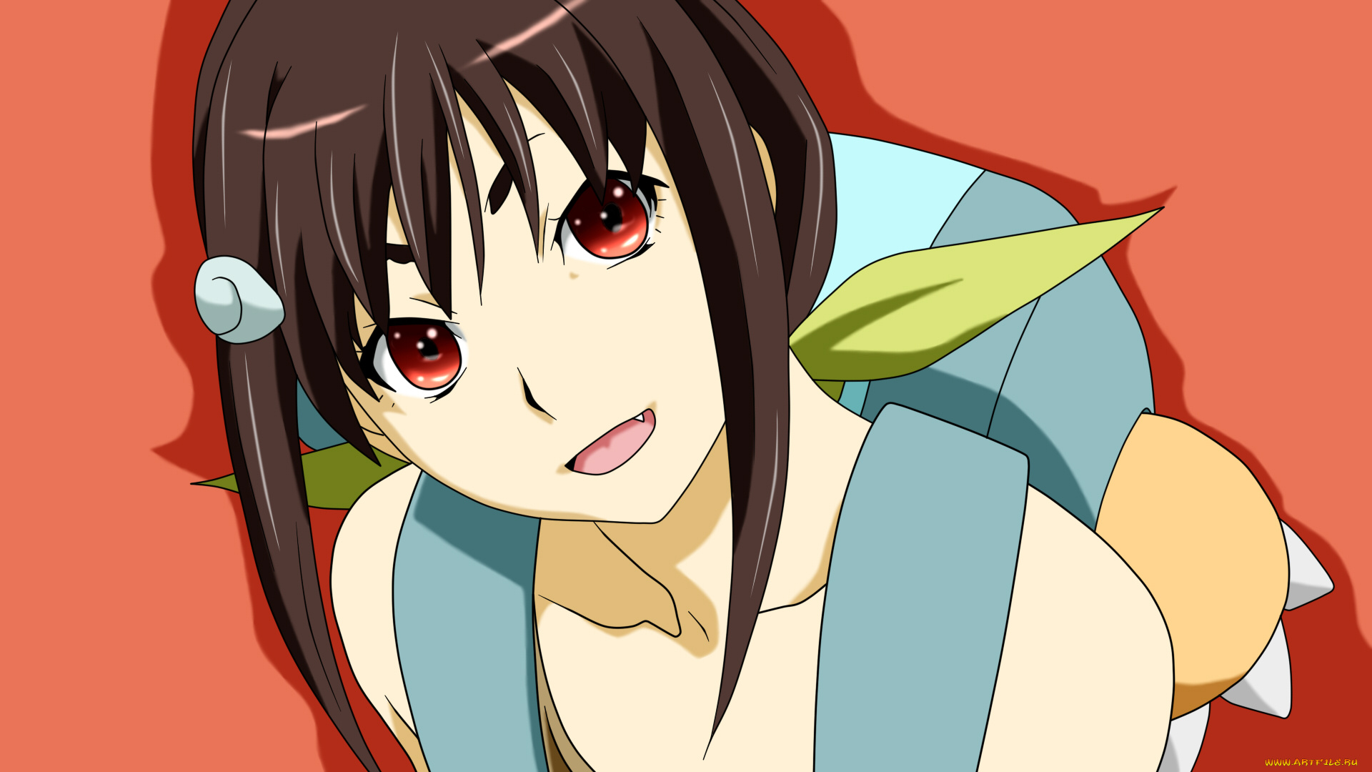 аниме, bakemonogatari, фон, взгляд, девушка