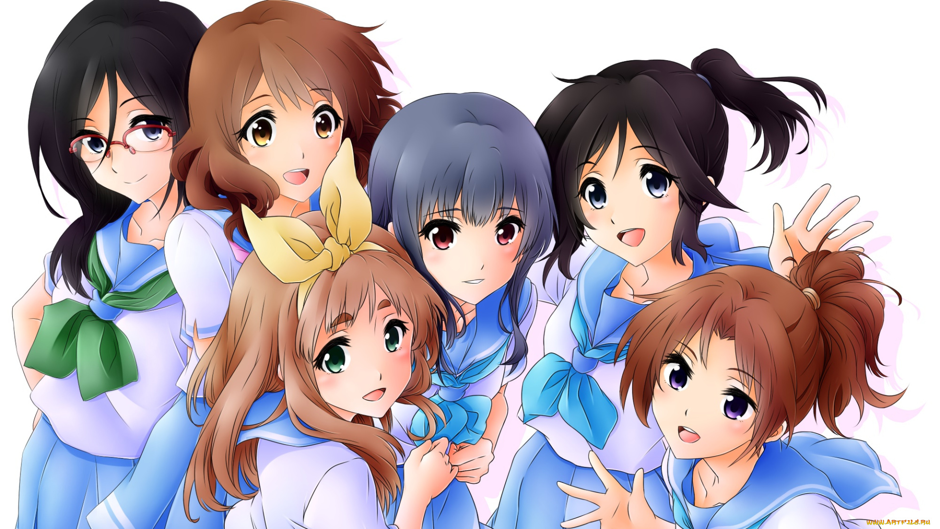 аниме, sound, horizon, девушки, взгляд, фон