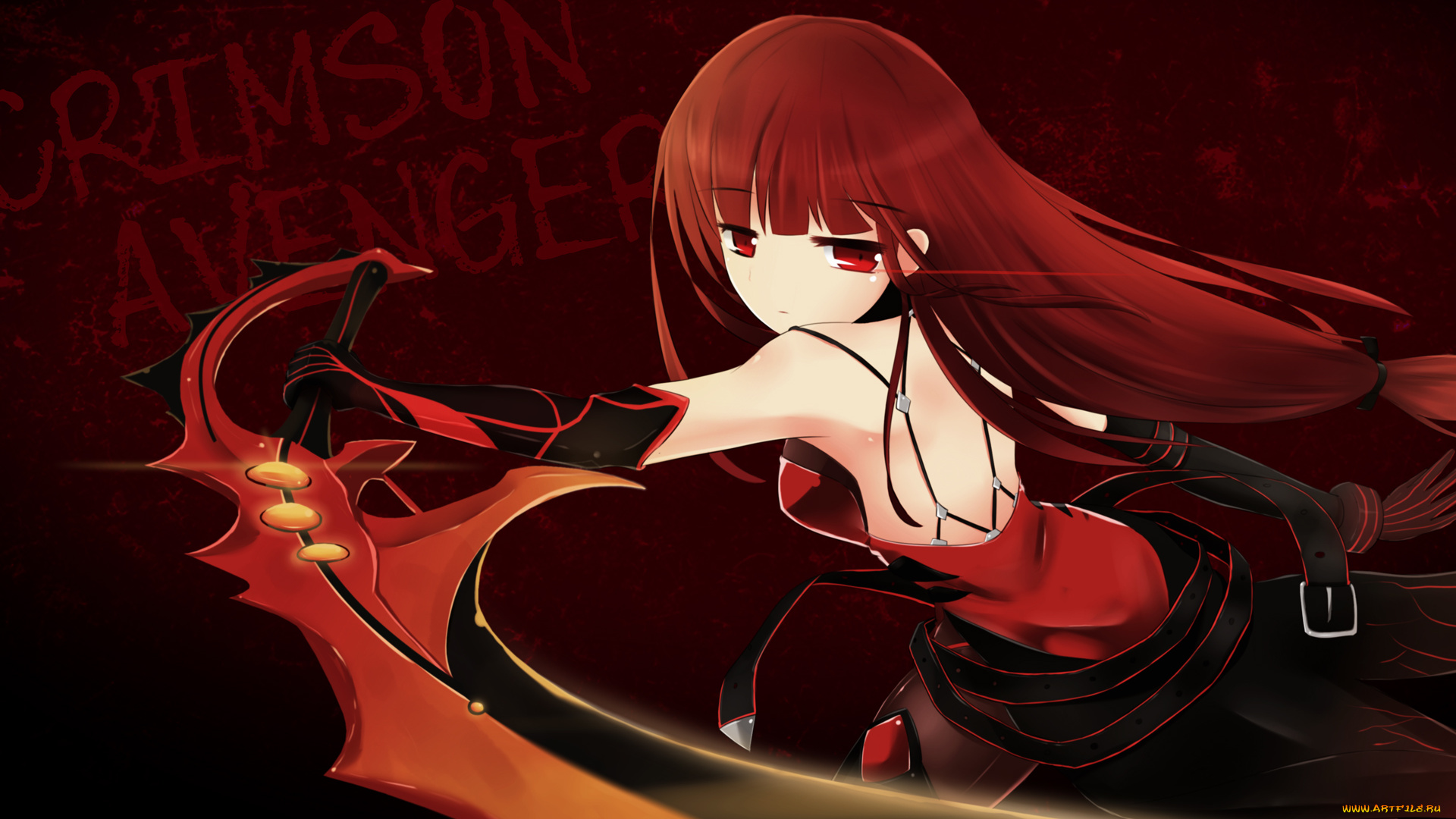 elsword, аниме, фон, взгляд, девушка