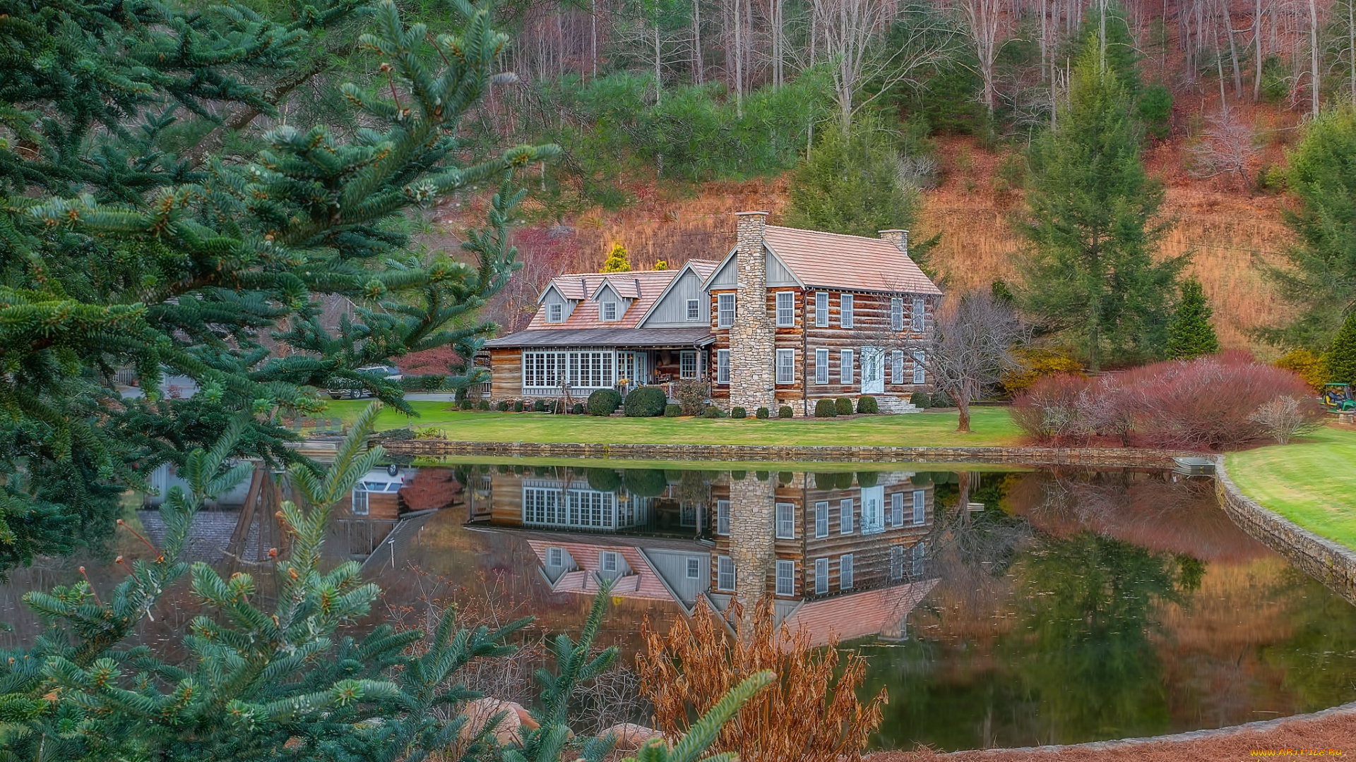 города, -, пейзажи, озеро, лес