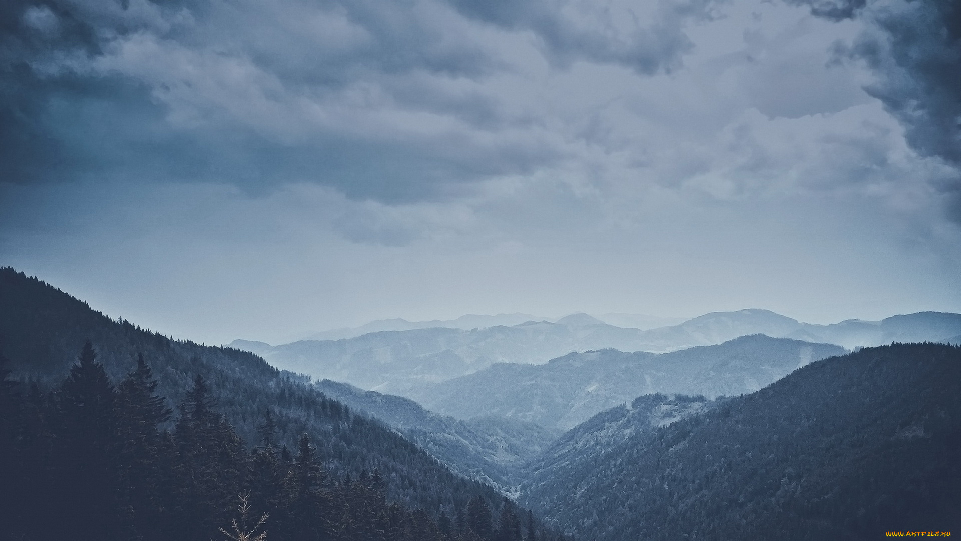 природа, горы, облака