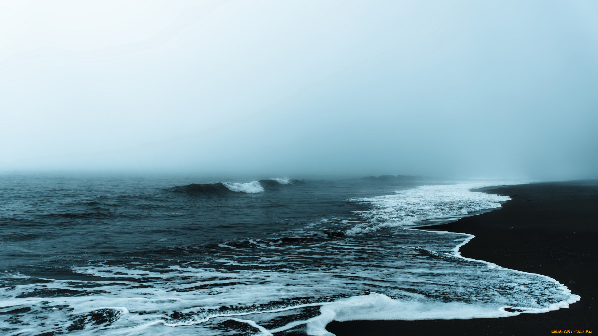 природа, побережье, волны, море, брызги, берег