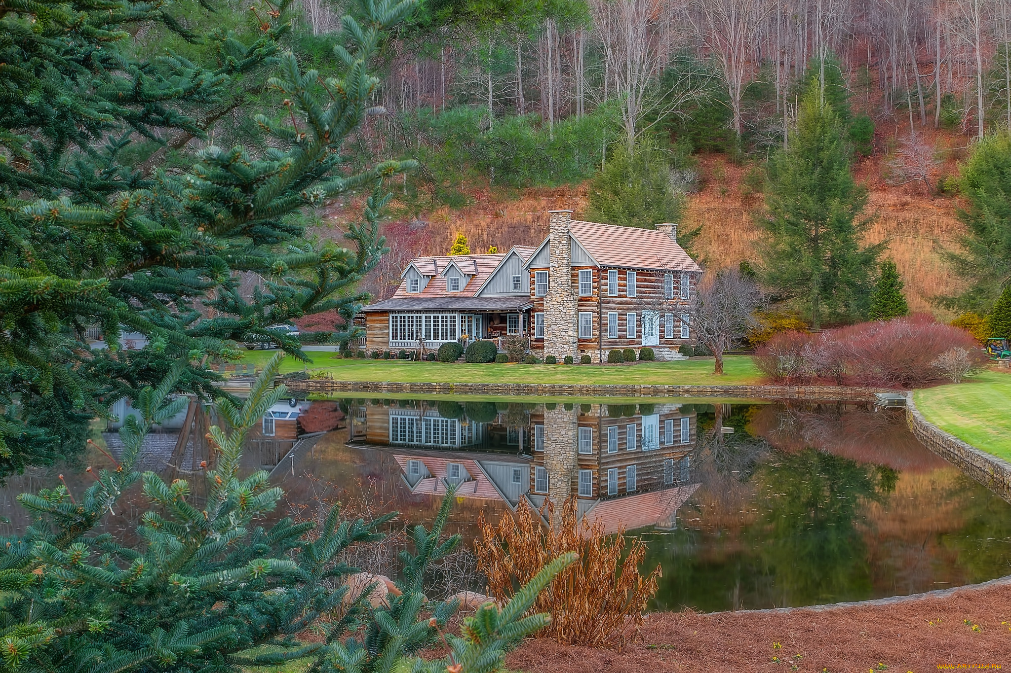 города, -, пейзажи, озеро, лес