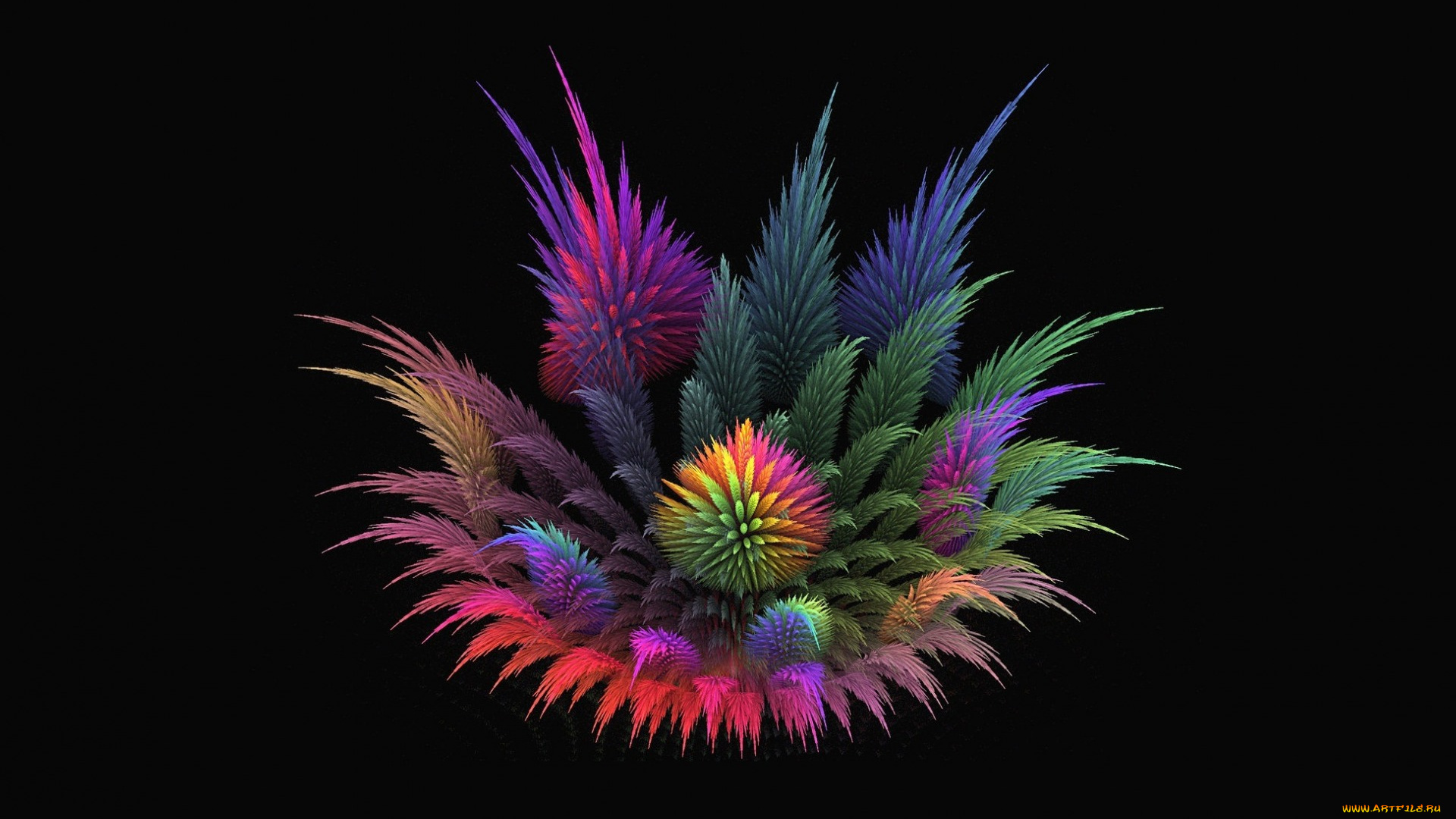 3д, графика, фракталы, , fractal, цветок, фон, фрактал