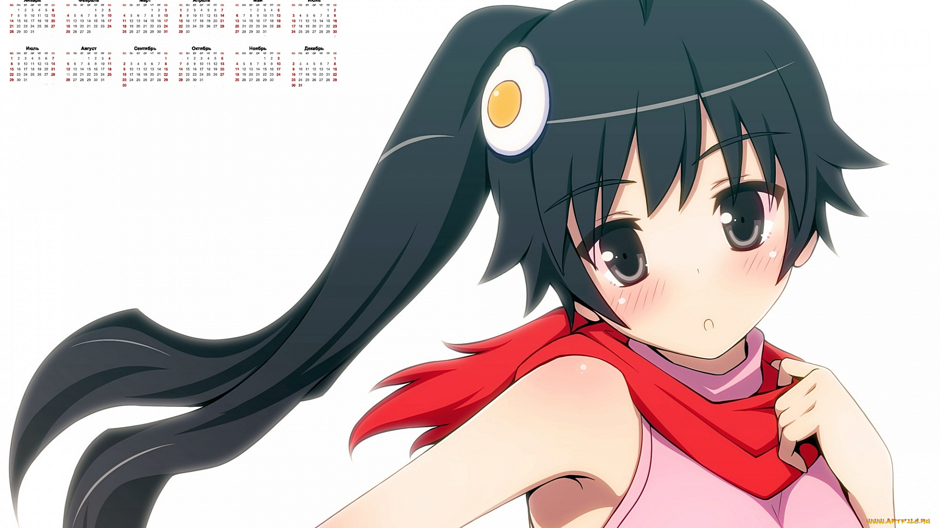 календари, аниме, 2018, девушка, взгляд