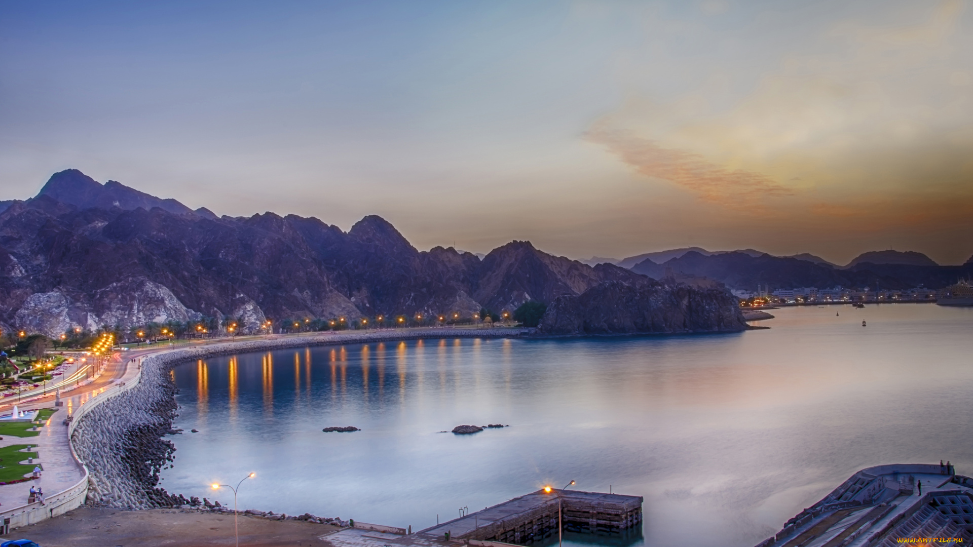 muttrah, corniche, oman, города, -, панорамы, панорама