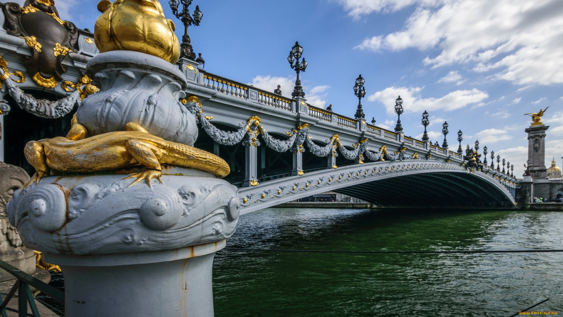 pont, alexandre, iii, города, париж, , франция, мост, река