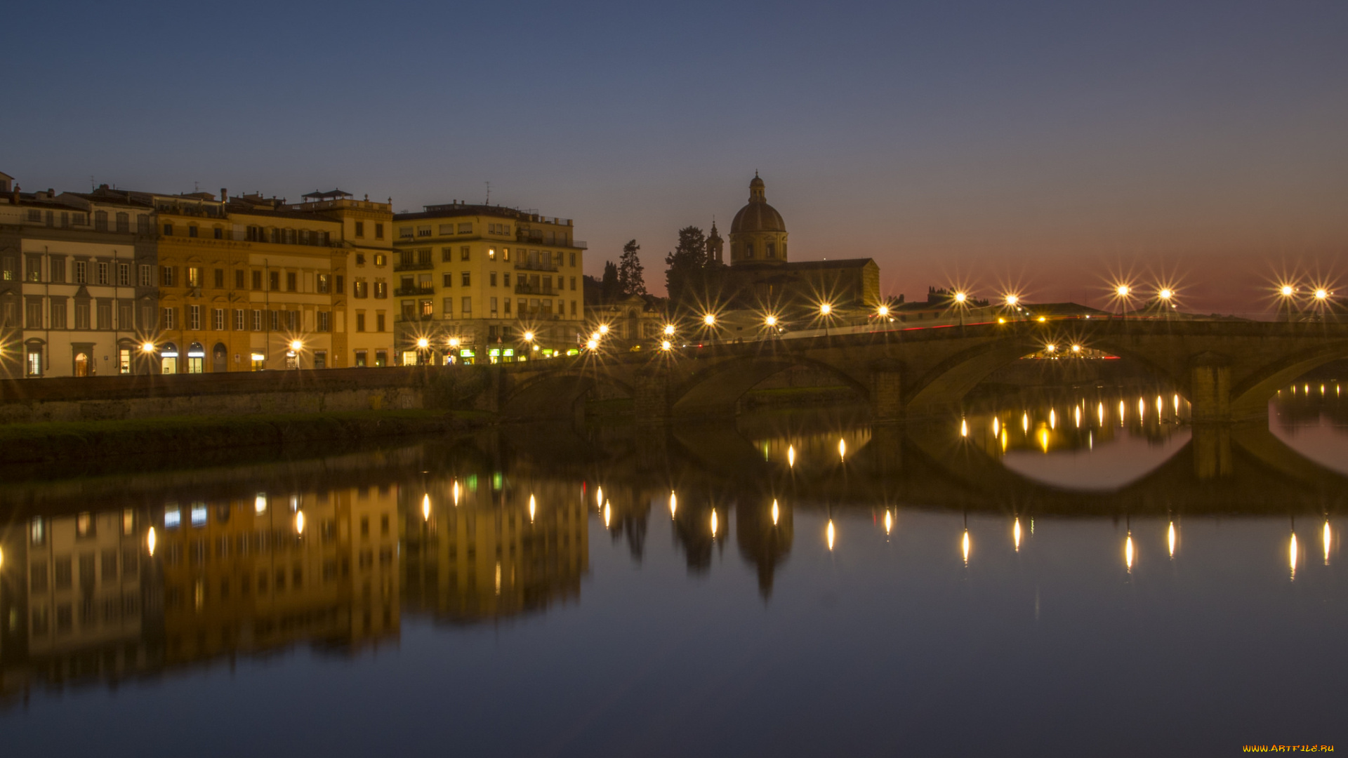 ponte, di, santa, trinita, florence, города, флоренция, , италия, мост, река