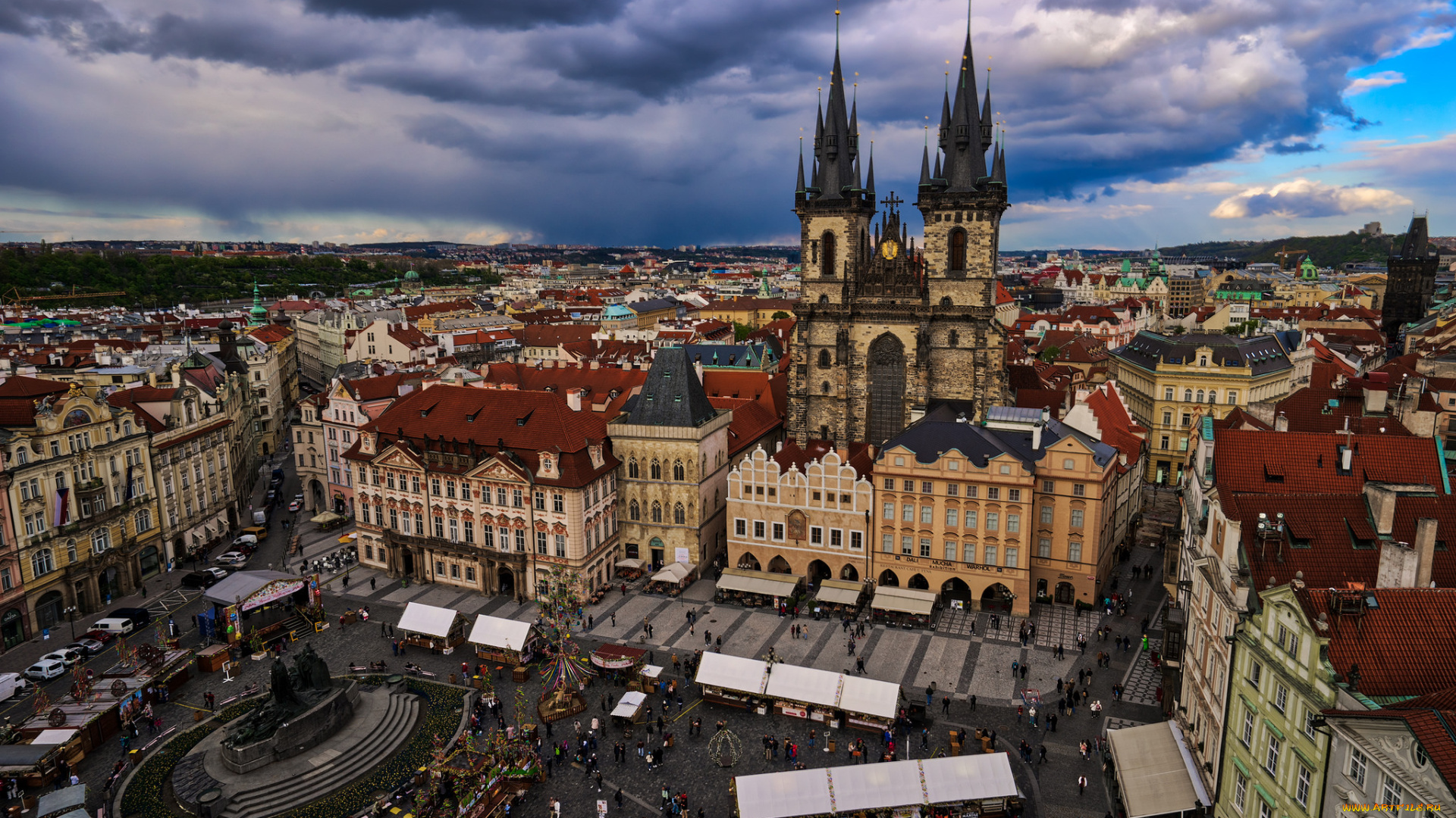 prague, , czech, republic, города, прага, , Чехия, панорама, огни, ночь