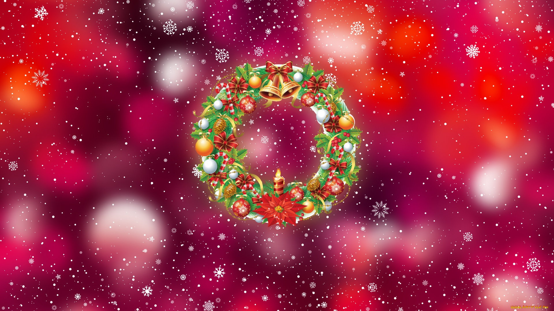 праздничные, векторная, графика, , новый, год, снег, снежинки, рождество, новый, год, зима, минимализм, венок, праздник