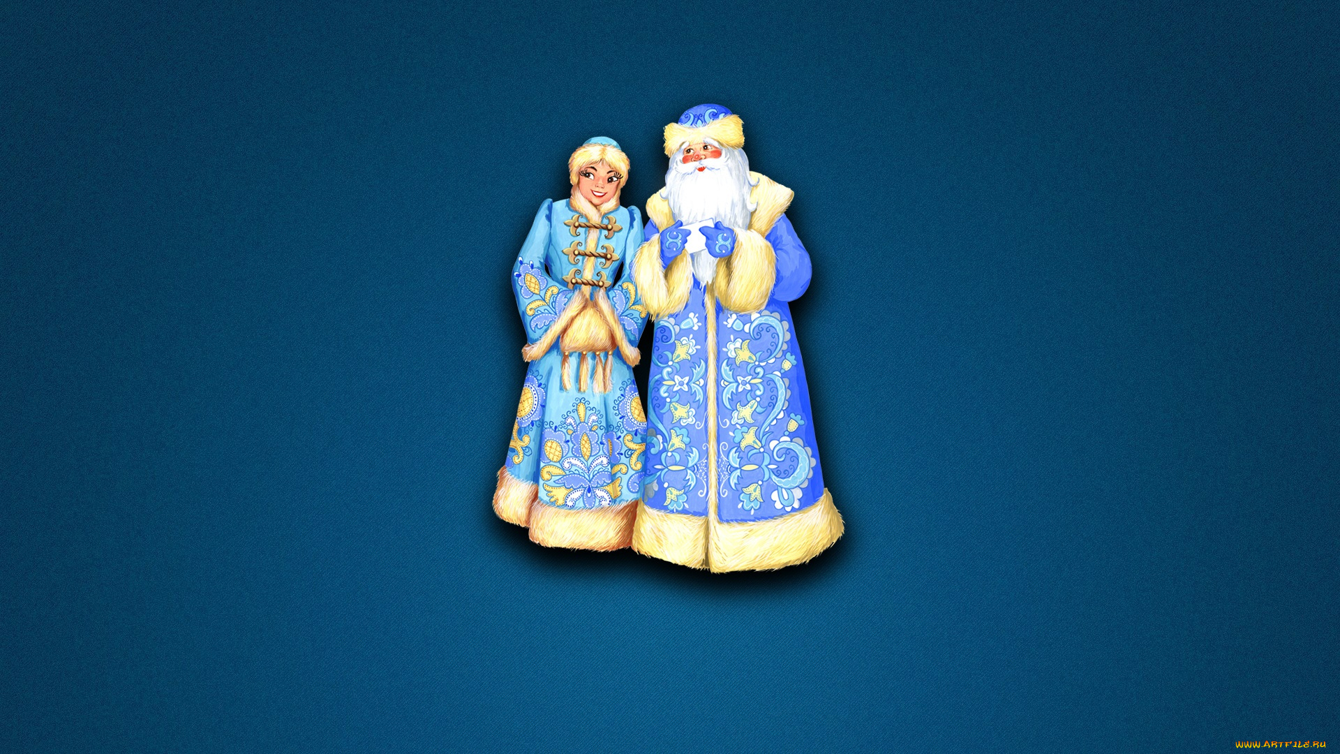 праздничные, векторная, графика, , новый, год, снегурочка, новый, год, зима, минимализм, дед, мороз, праздник, настроение, фон