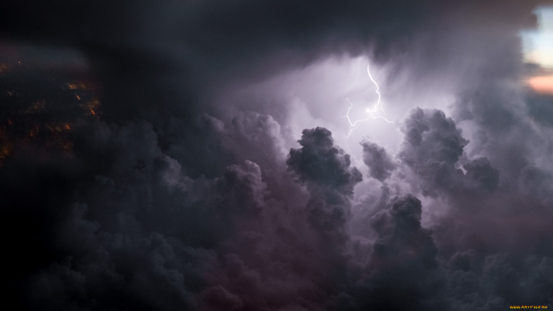 природа, молния, , гроза, простор