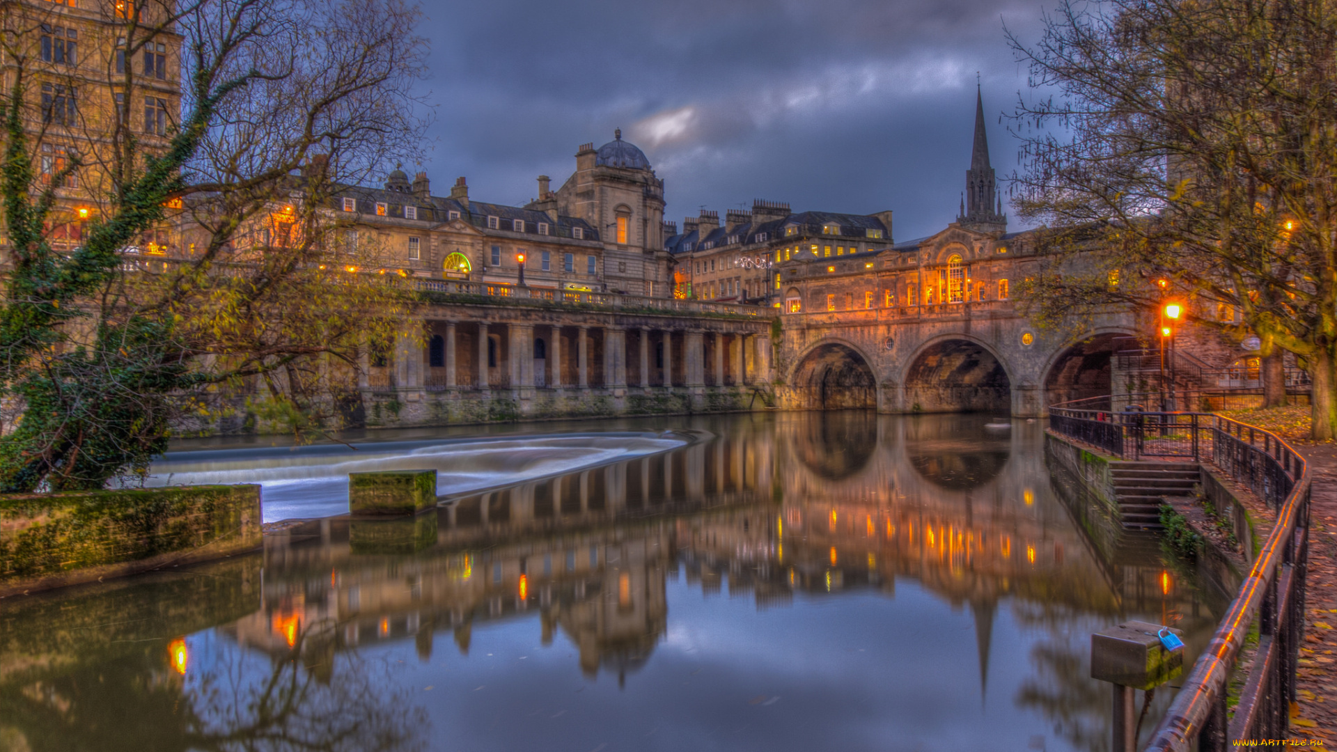 pulteney, bridge, города, -, мосты, простор