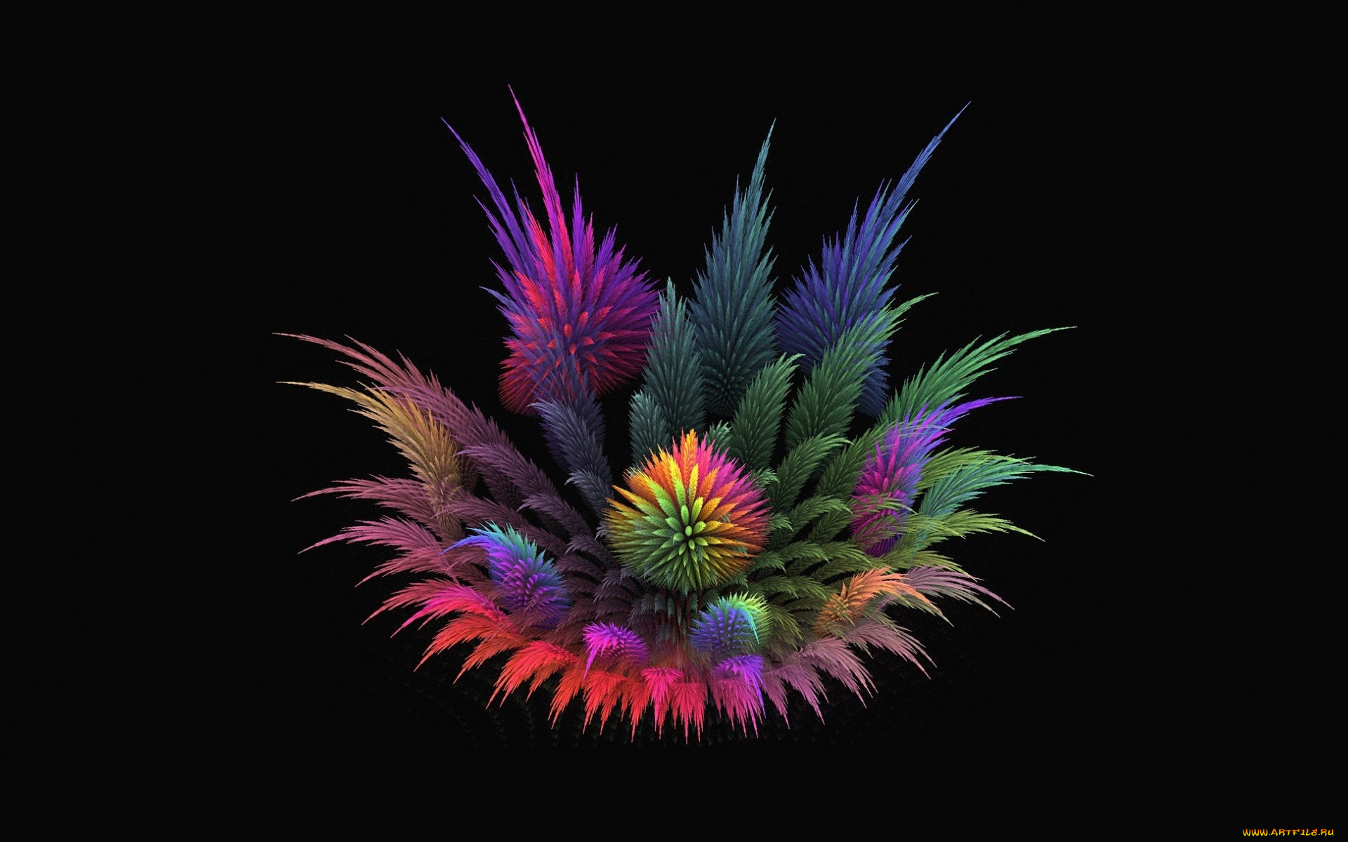 3д, графика, фракталы, , fractal, цветок, фон, фрактал