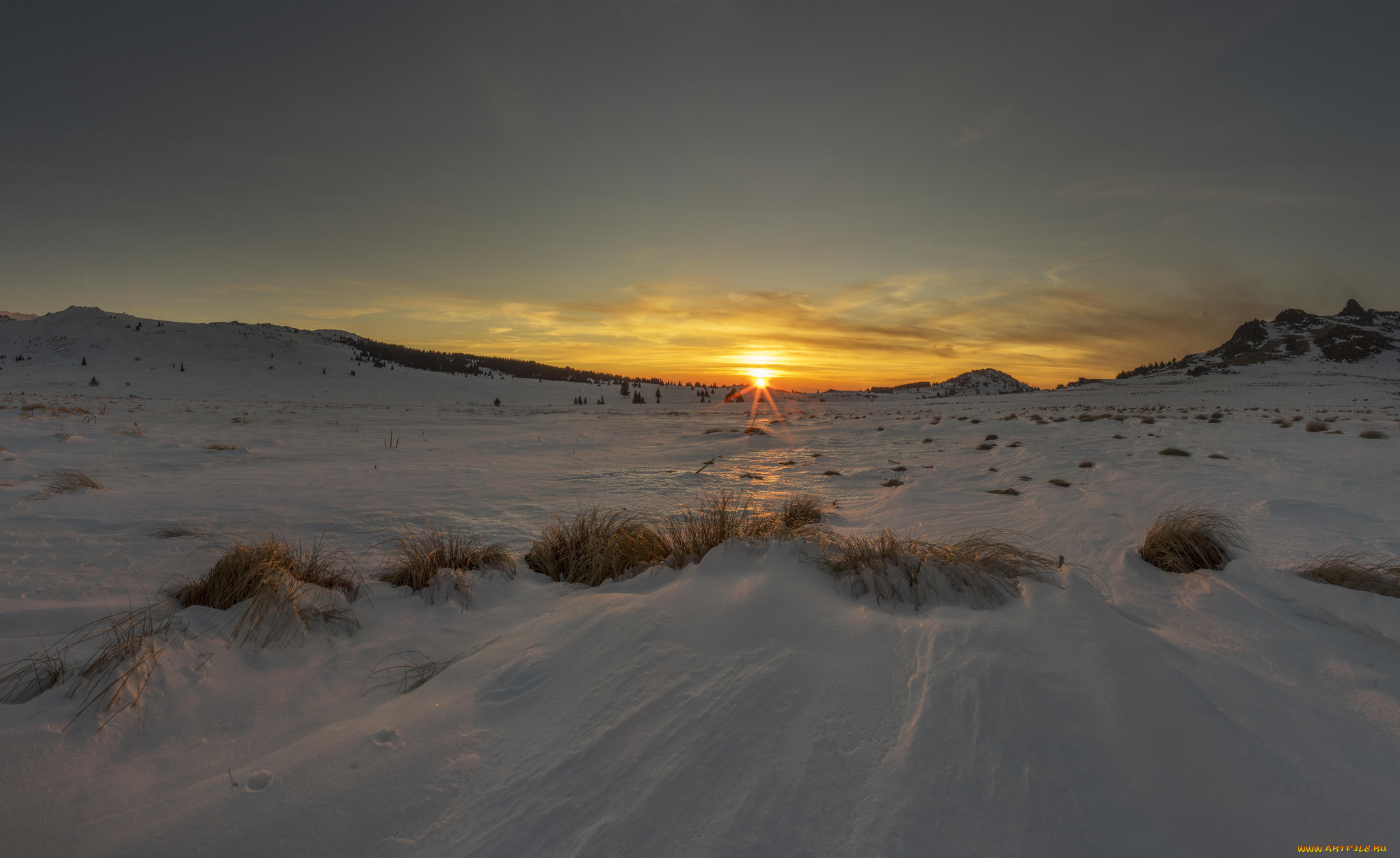 природа, зима, простор