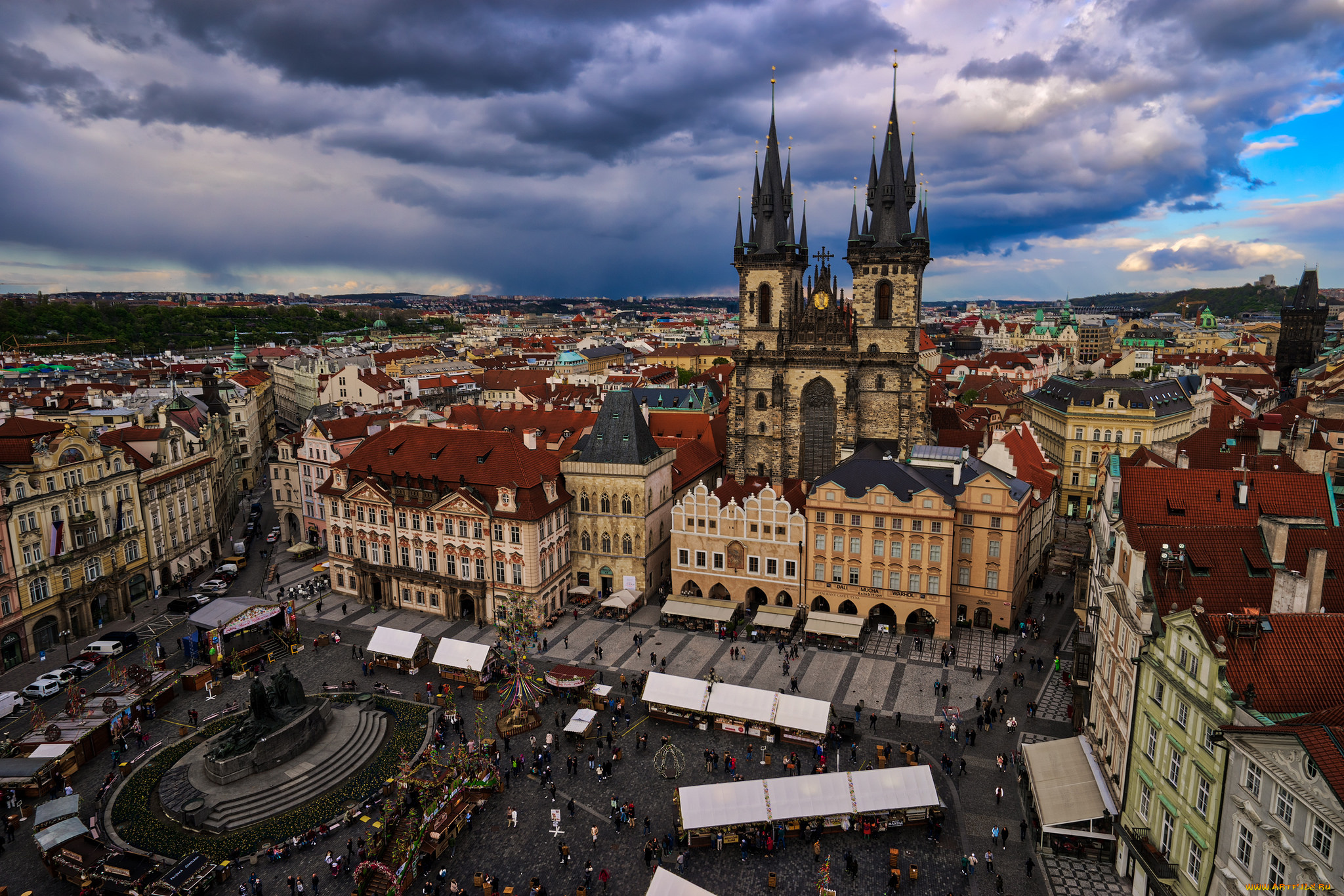 prague, , czech, republic, города, прага, , Чехия, панорама, огни, ночь