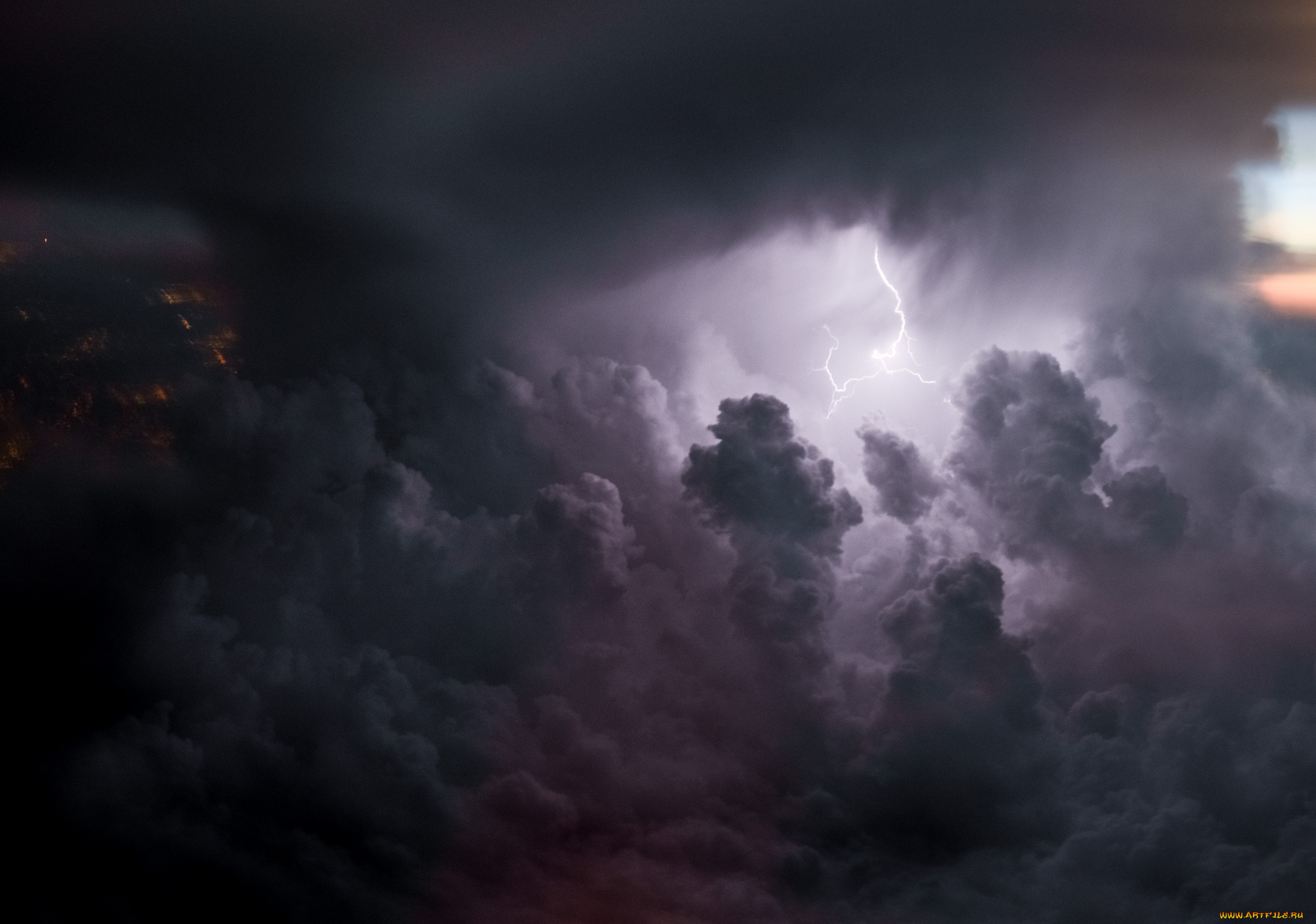 природа, молния, , гроза, простор