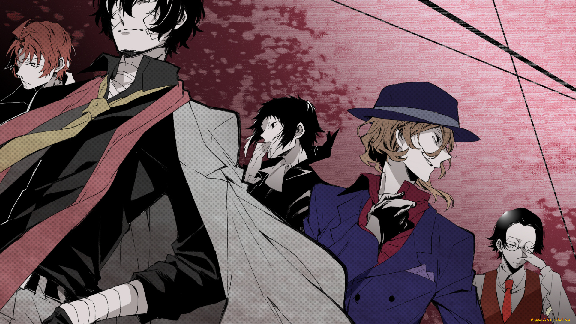 аниме, bungou, stray, dogs, бродячие, псы, литературные, гении