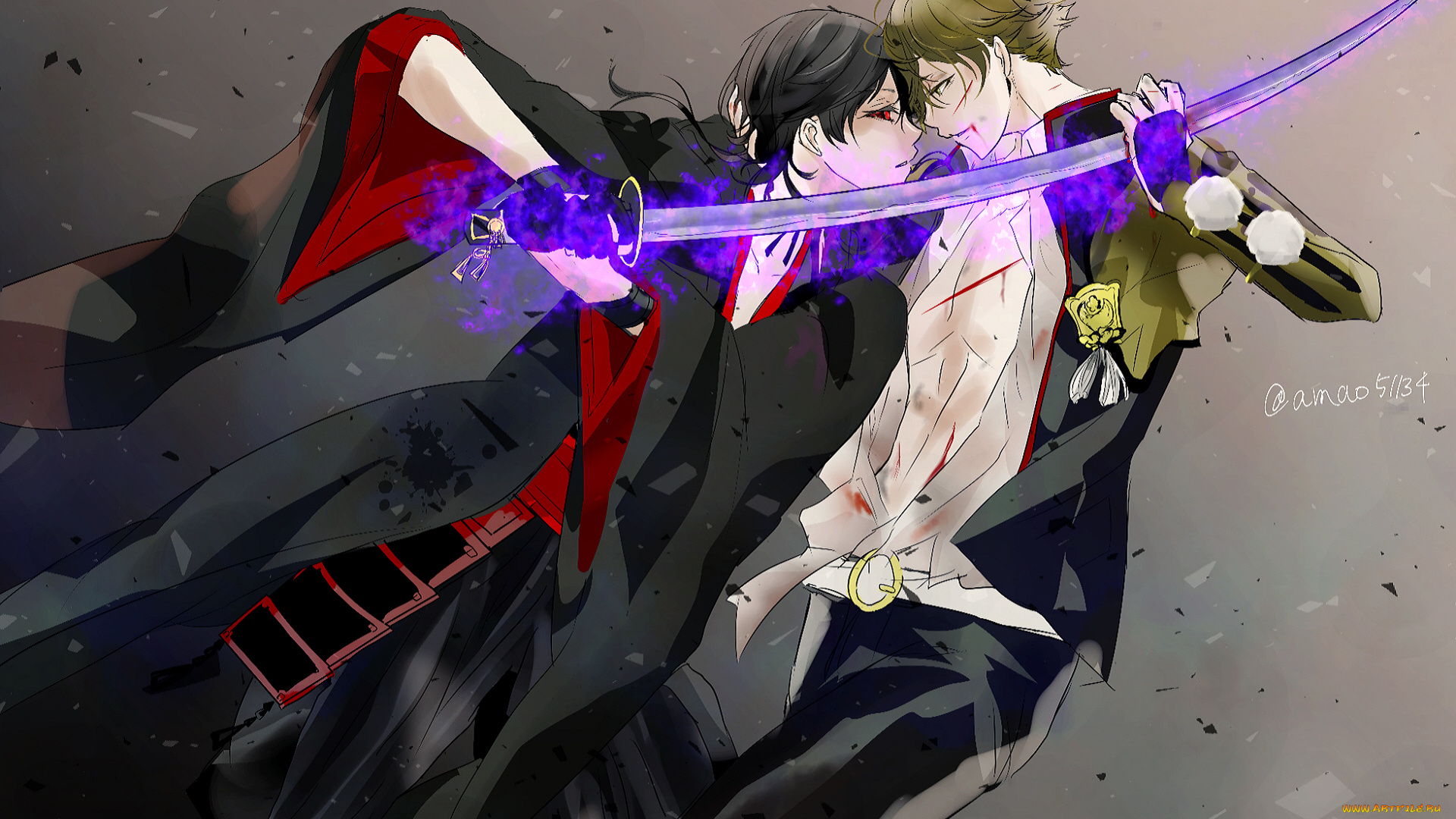 аниме, touken, ranbu, танец, мечей