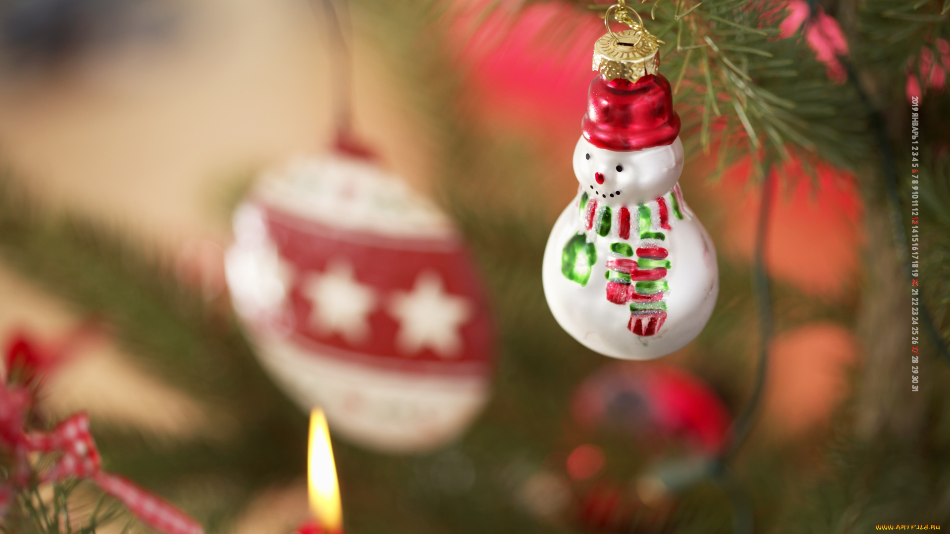 календари, праздники, , салюты, ветка, игрушка, снеговик