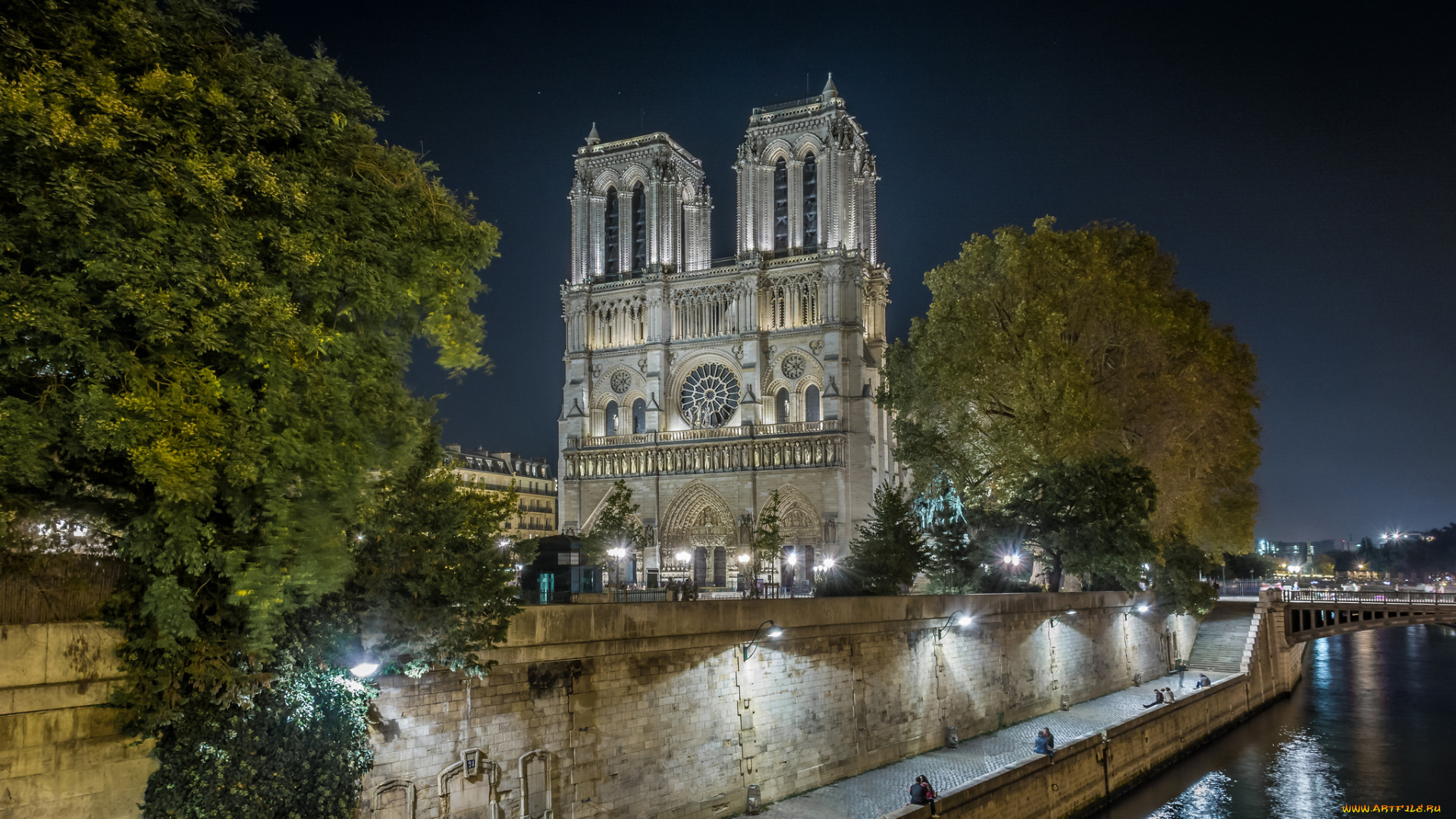 notre-dame, de, paris, города, париж, , франция, простор