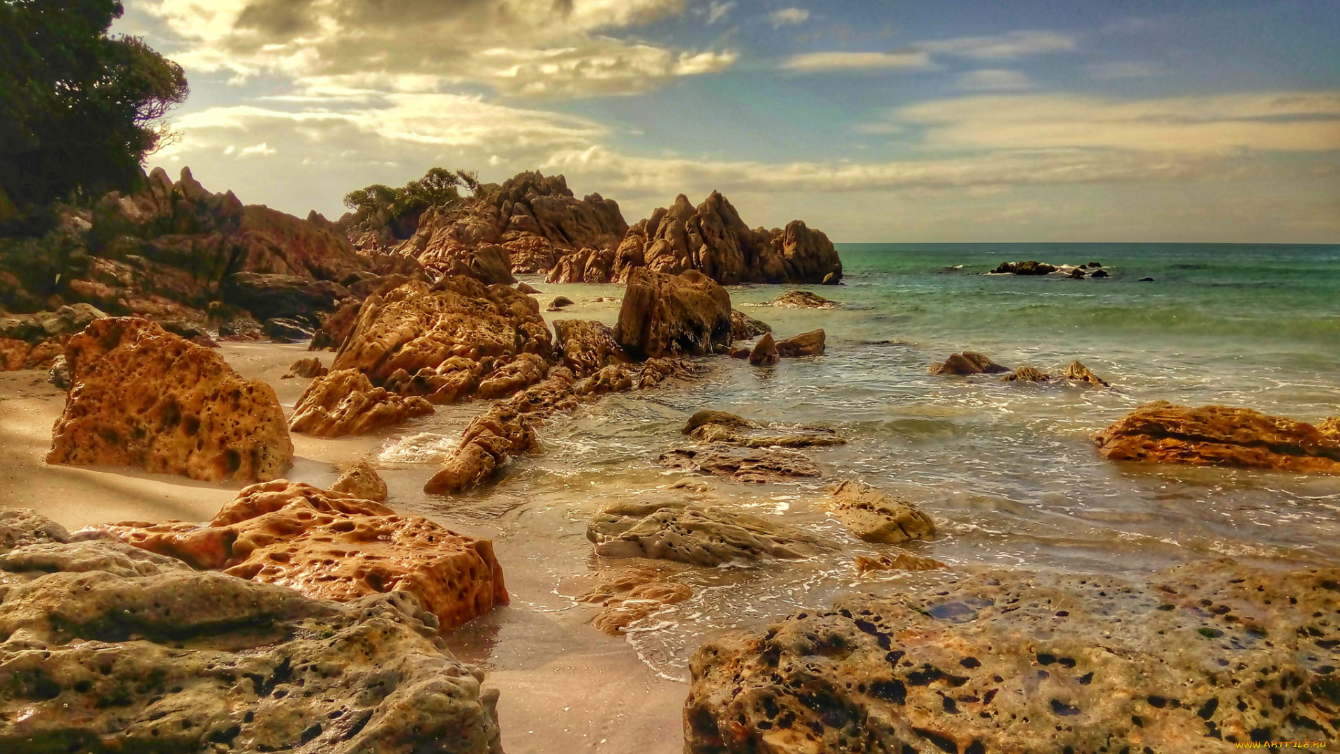 природа, побережье, простор