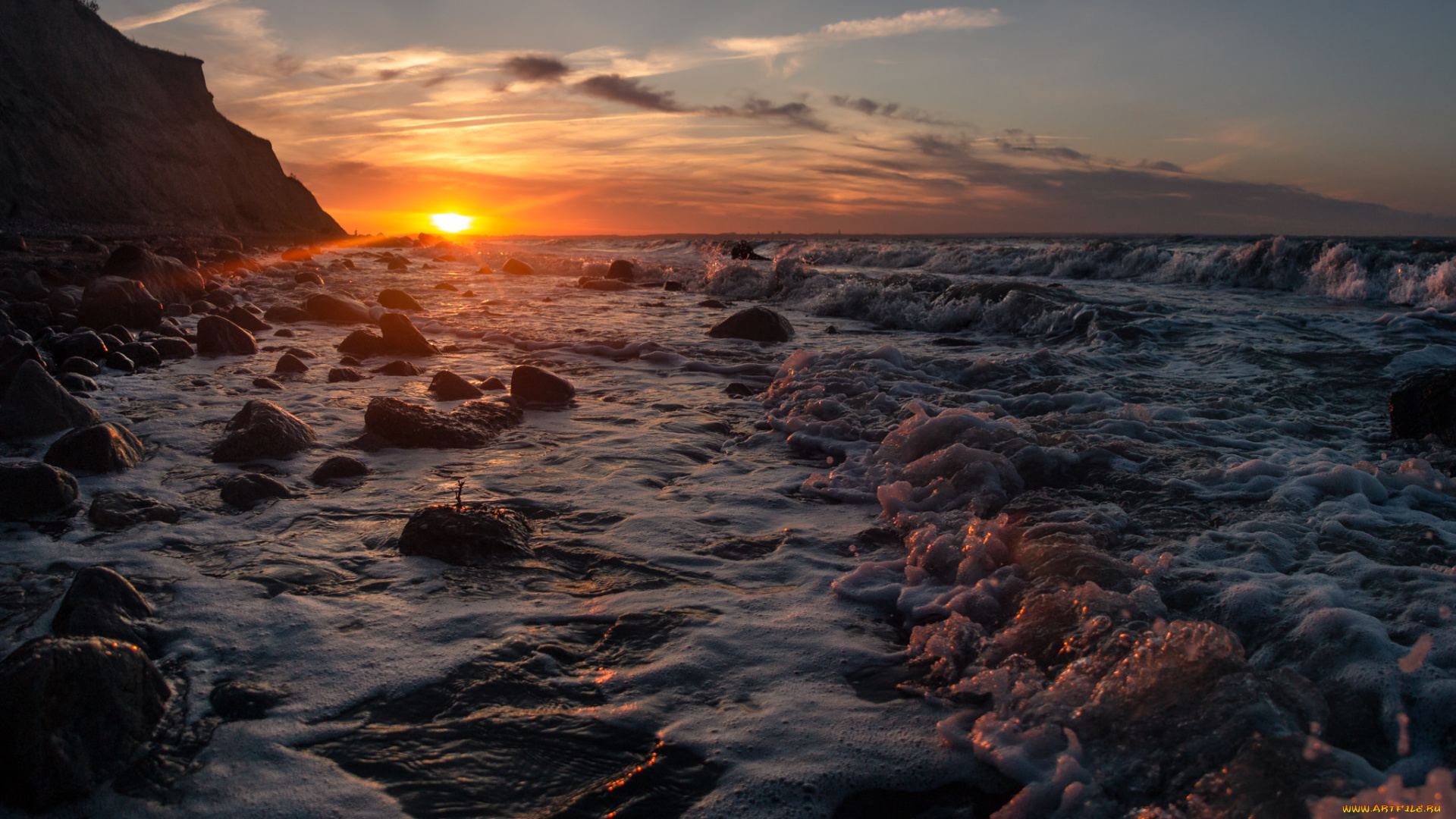 природа, побережье, простор