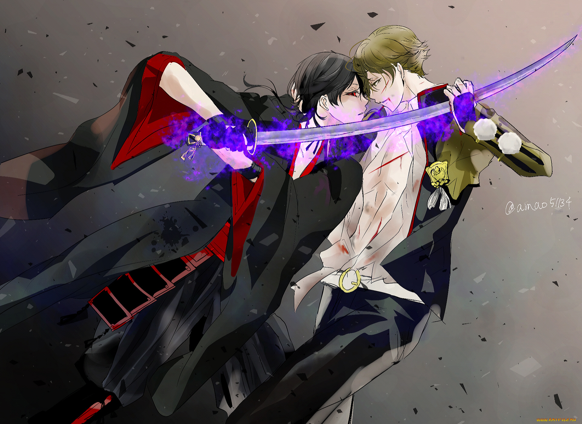 аниме, touken, ranbu, танец, мечей