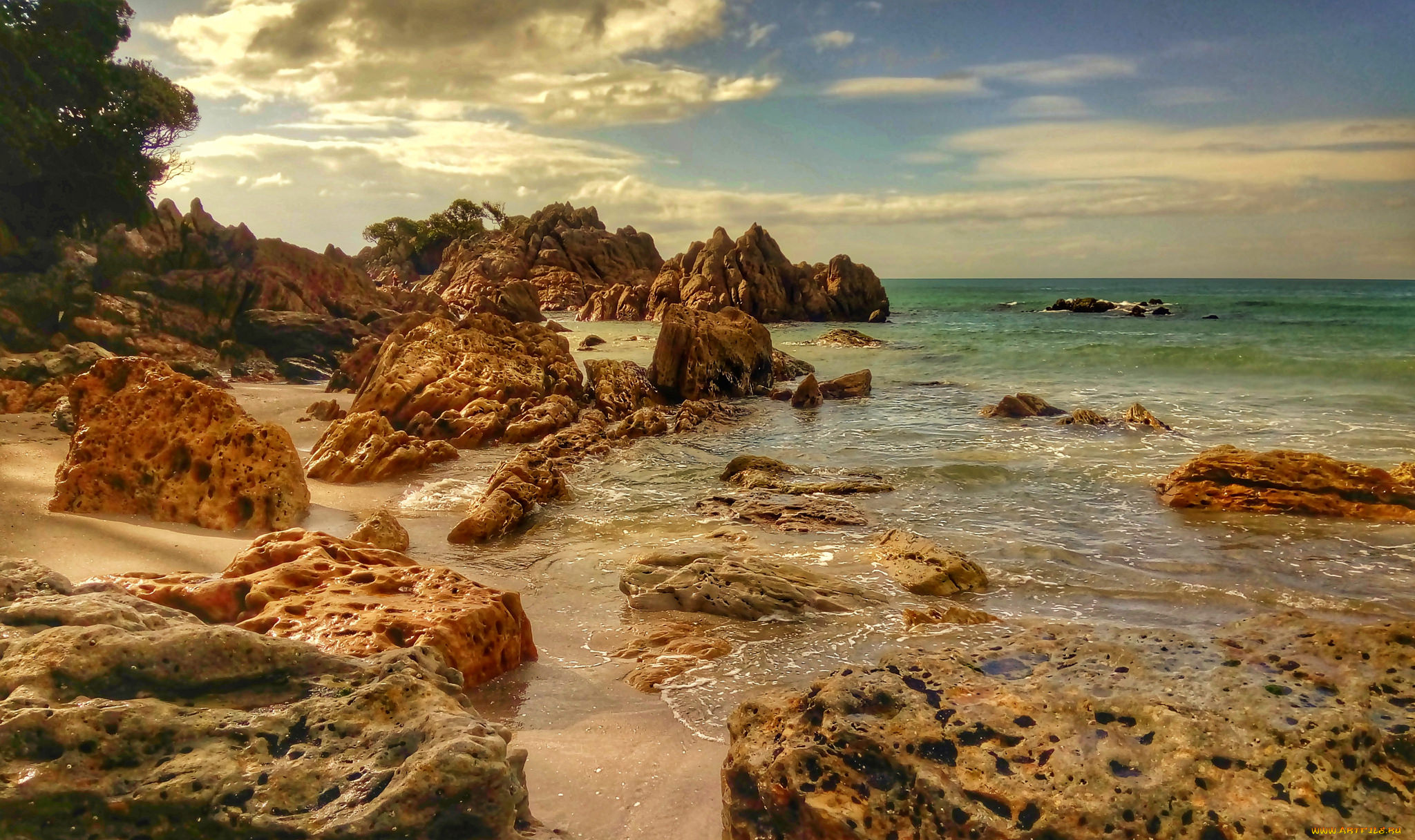 природа, побережье, простор