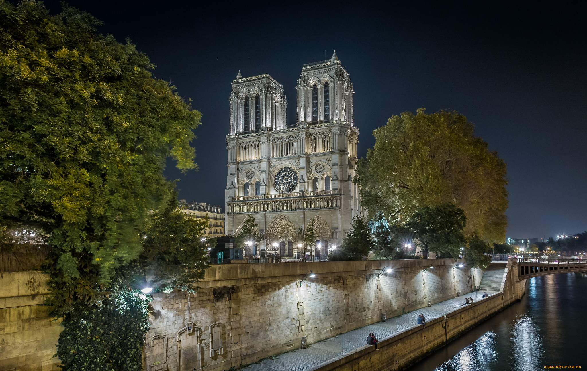 notre-dame, de, paris, города, париж, , франция, простор
