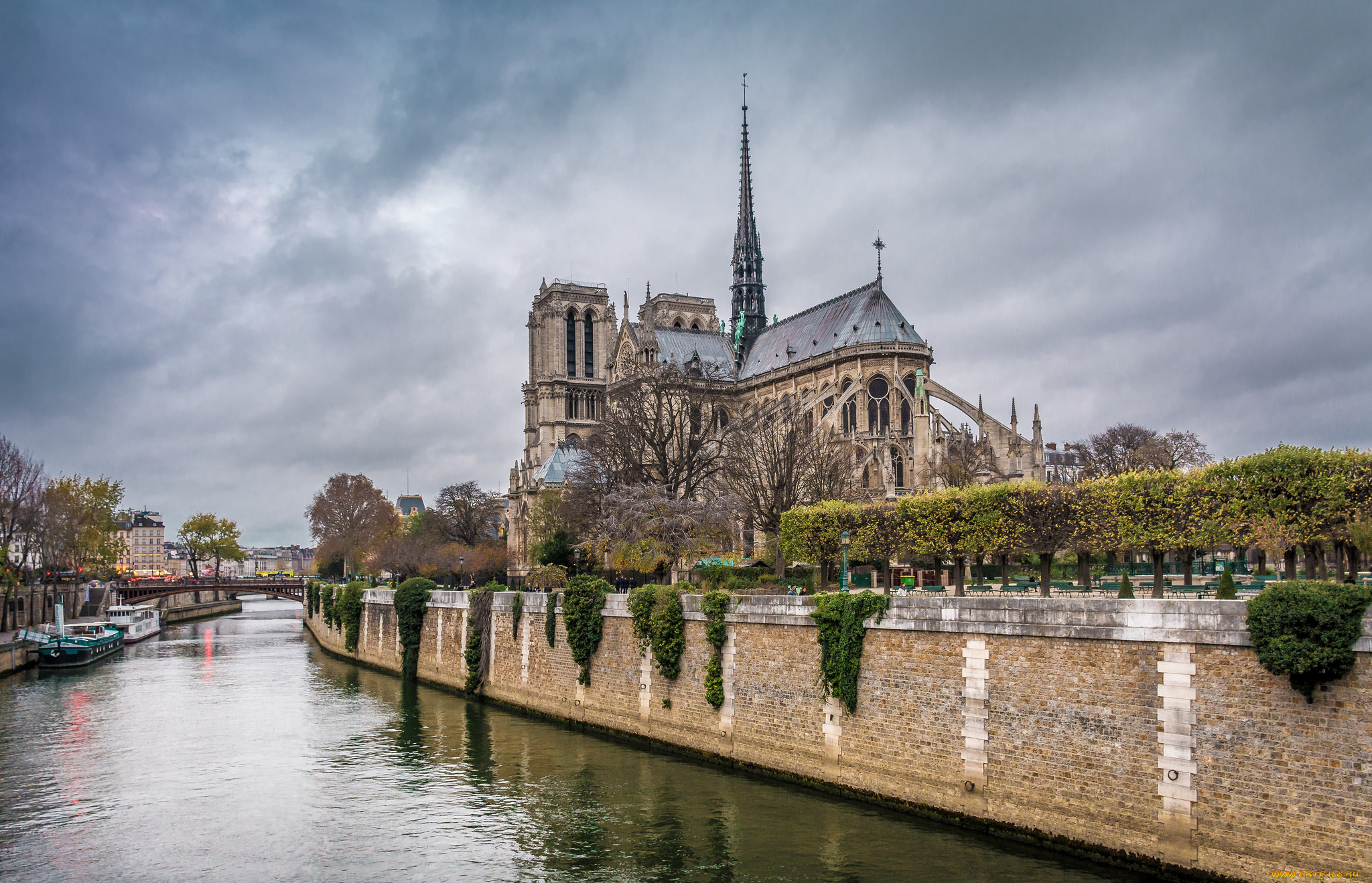notre-dame, de, paris, города, париж, , франция, простор