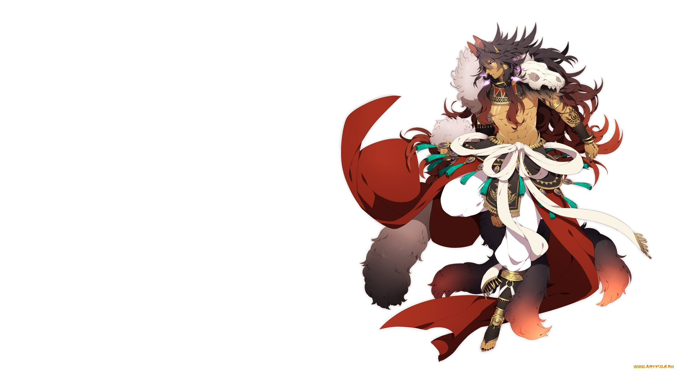 аниме, животные, , существа, фон, взгляд, девушка