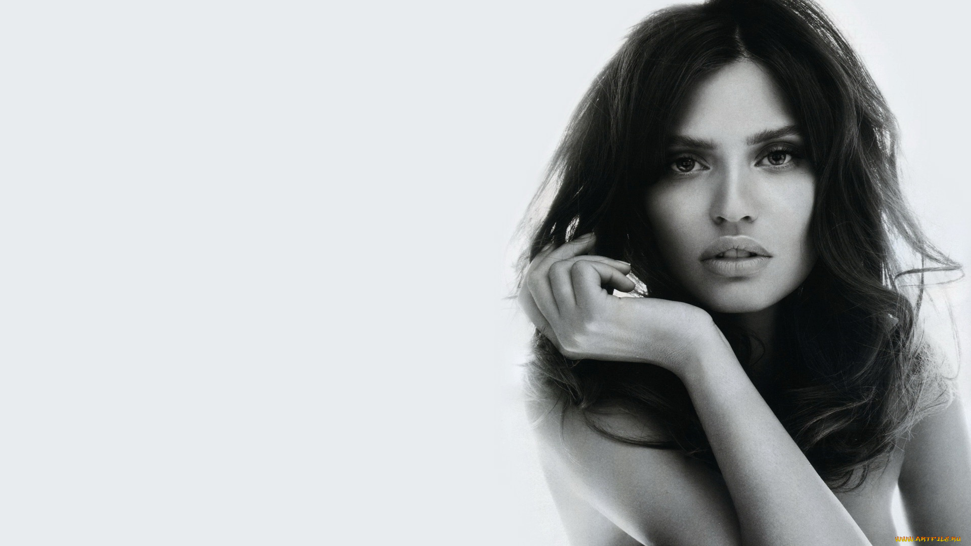 девушки, bianca, balti, лицо, модель, черно-белая