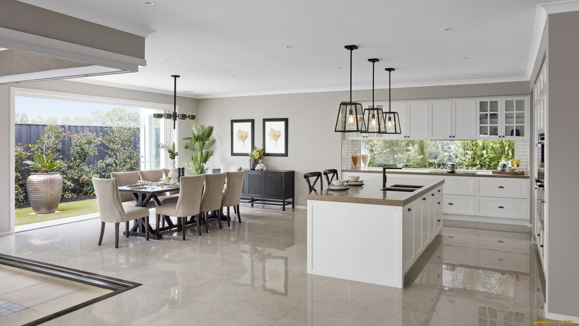 интерьер, кухня, оборудованная