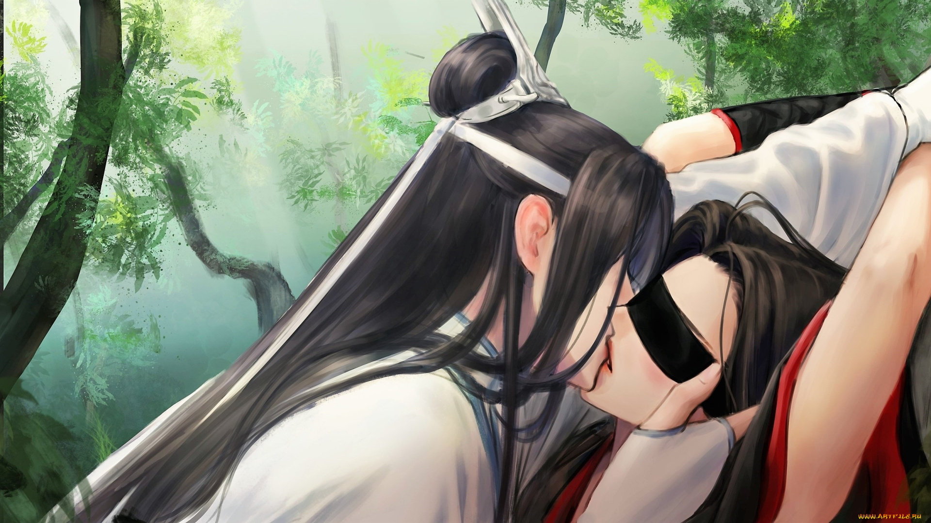 аниме, mo, dao, zu, shi, вэй, усянь, лань, ванцзы, поцелуй