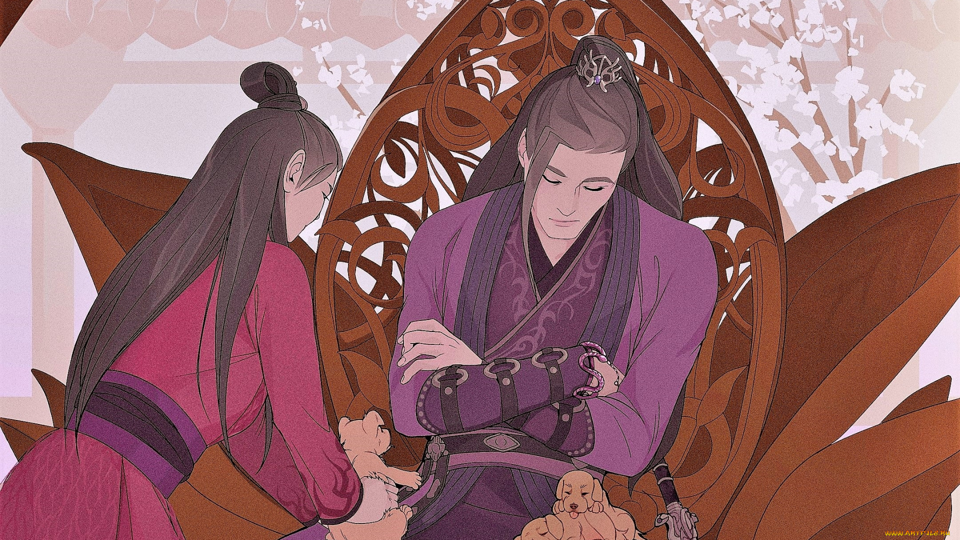 аниме, mo, dao, zu, shi, вэнь, цин, цзян, чэн, щенки