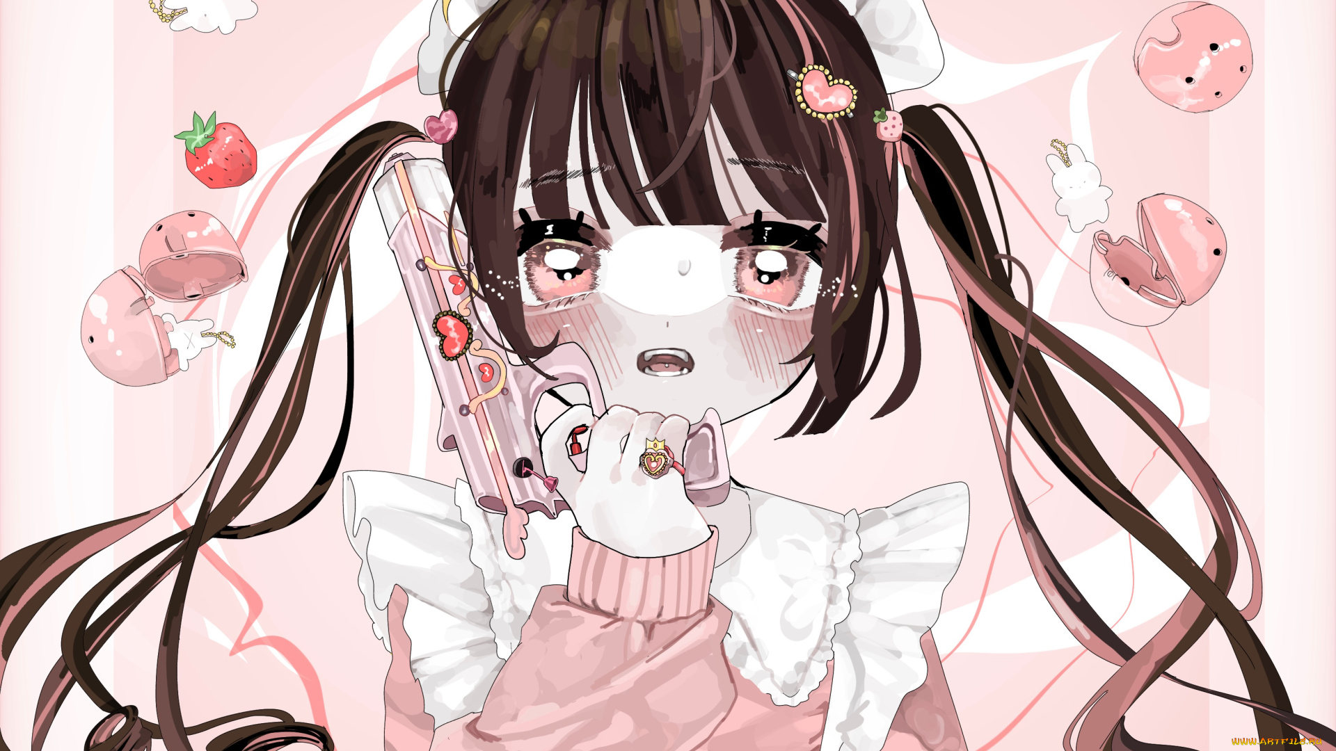 аниме, оружие, , техника, , технологии, девушка