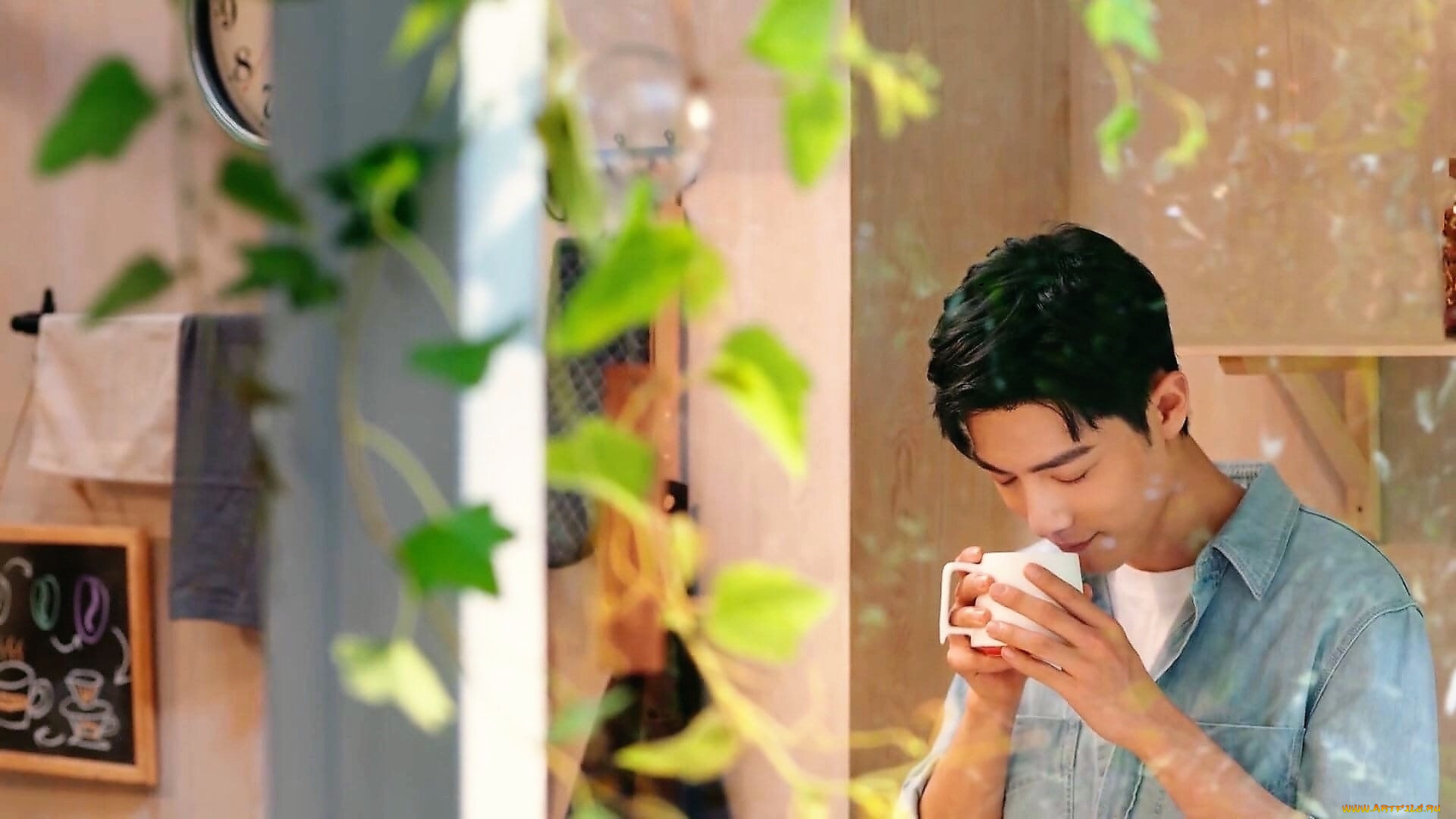 мужчины, xiao, zhan, актер, чашка